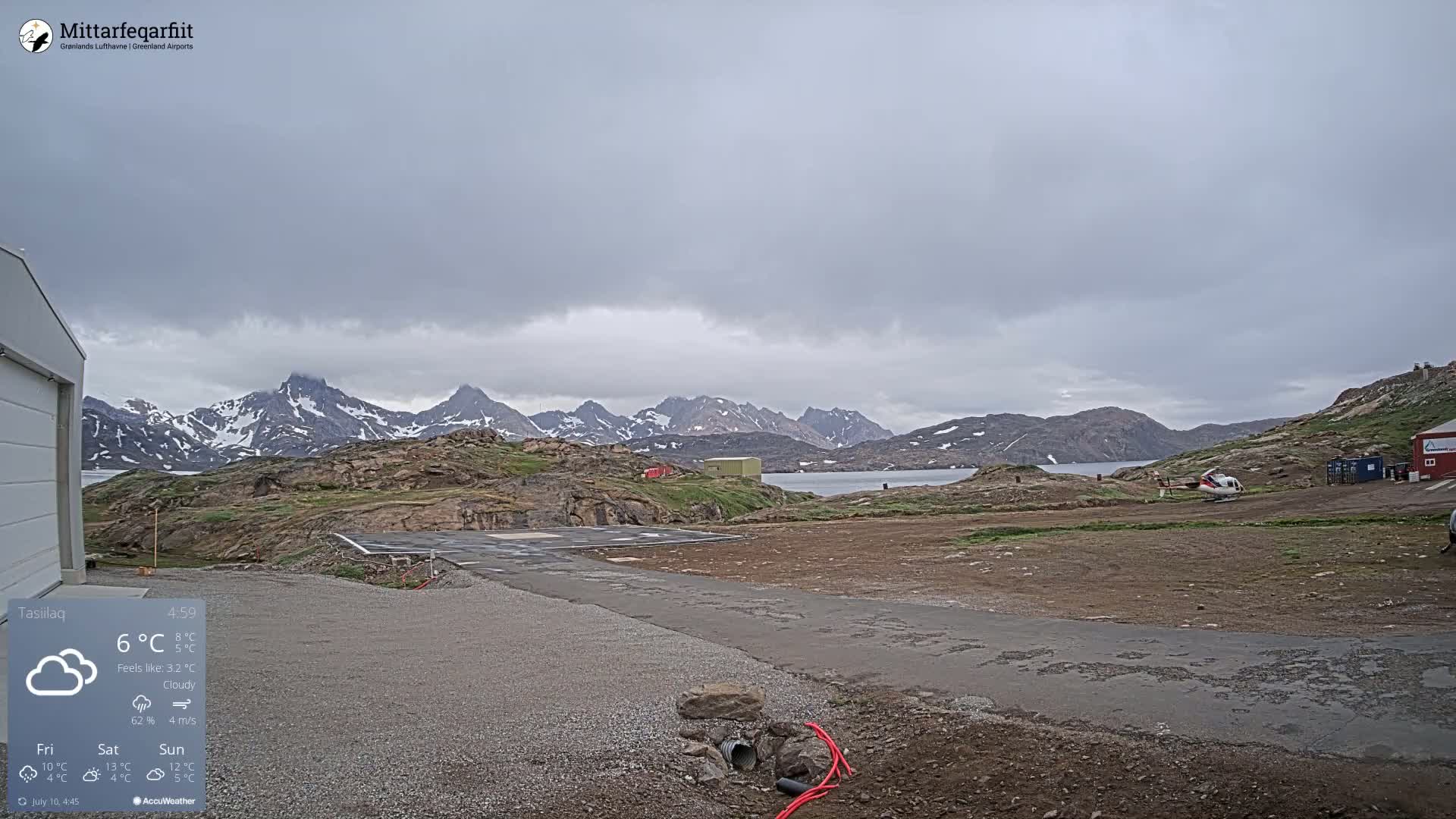 Tasiilaq Heliport Live Cam AGM / BGAM - Tasiilaq, Sermersooq, Greenland, Denmark