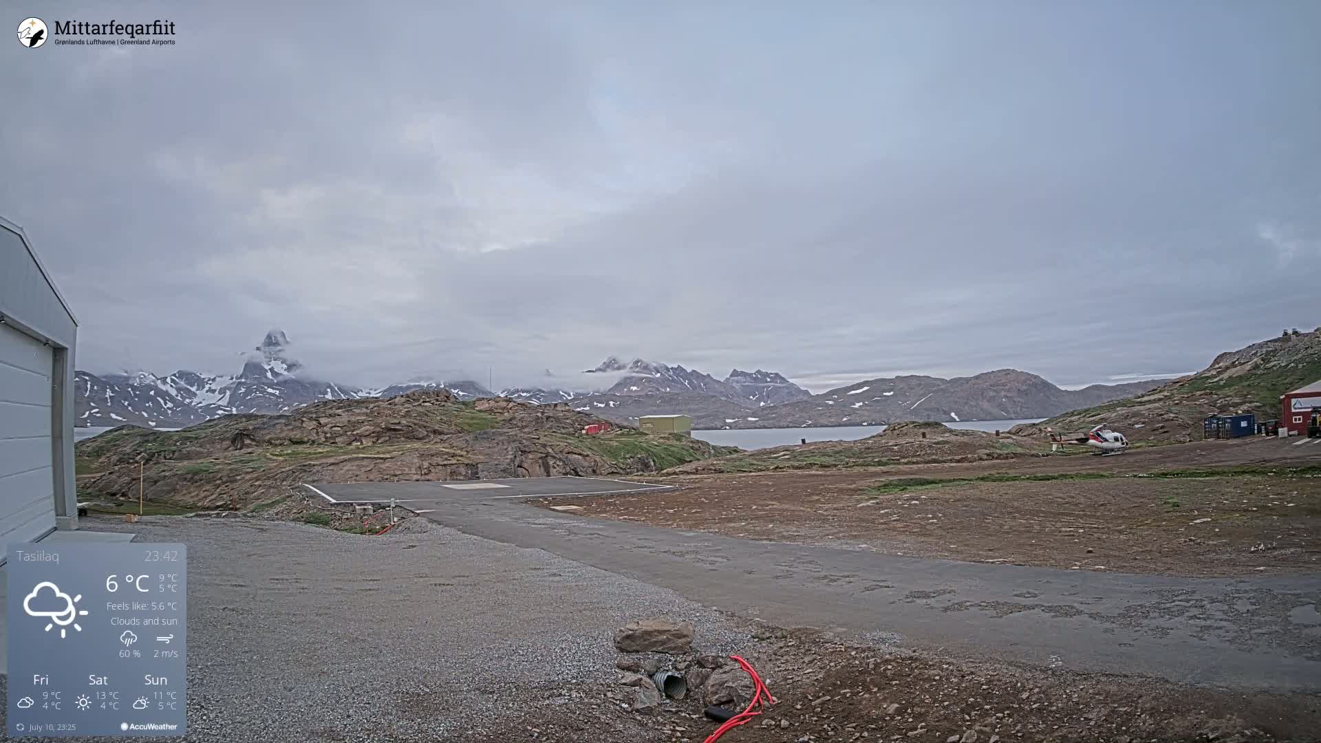 Tasiilaq Heliport Live Cam AGM / BGAM - Tasiilaq, Sermersooq, Greenland, Denmark