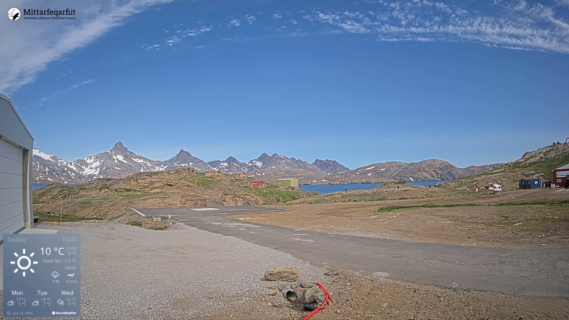 Tasiilaq Heliport Live Cam AGM / BGAM - Tasiilaq, Sermersooq, Greenland, Denmark