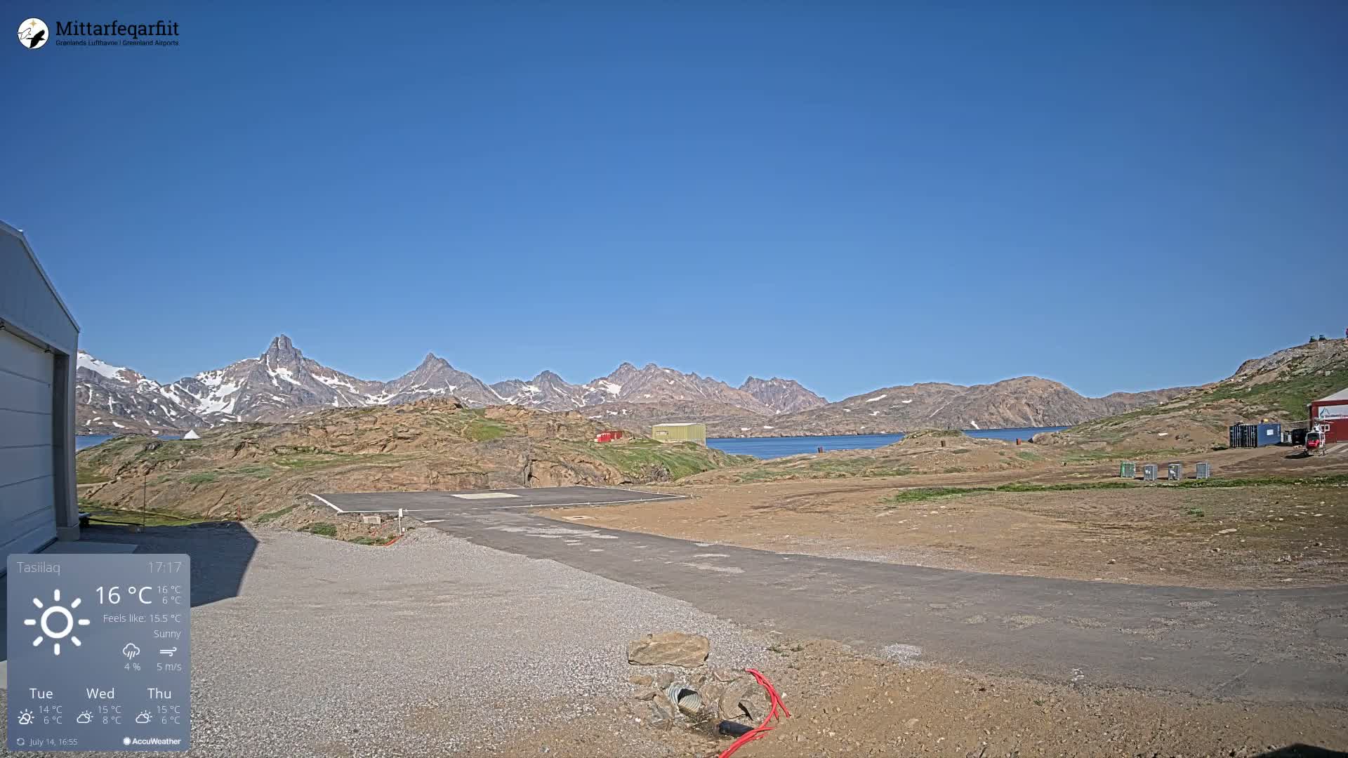 Tasiilaq Heliport Live Cam AGM / BGAM - Tasiilaq, Sermersooq, Greenland, Denmark