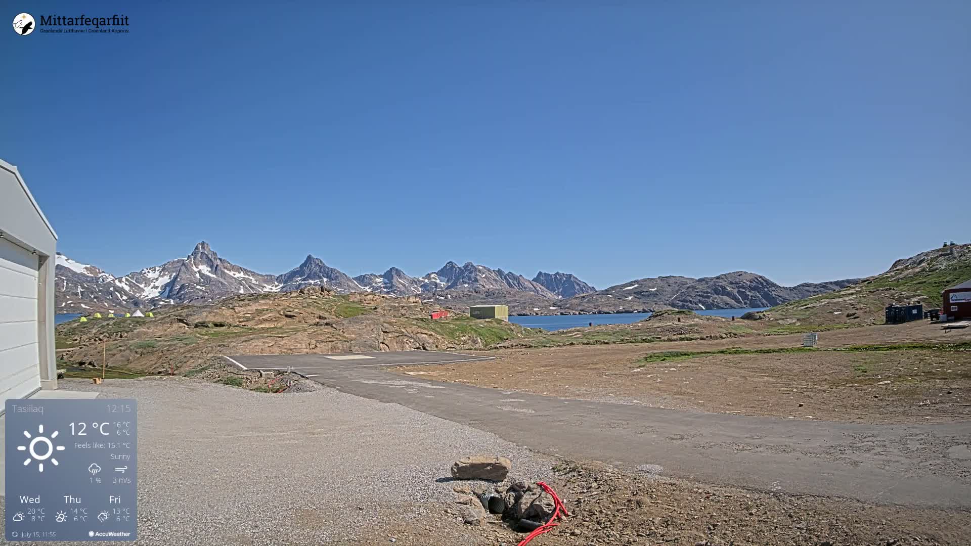 Tasiilaq Heliport Live Cam AGM / BGAM - Tasiilaq, Sermersooq, Greenland, Denmark