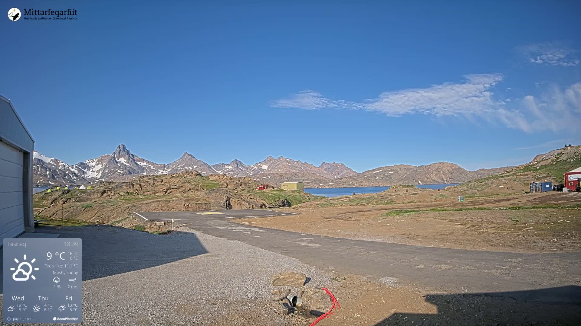 Tasiilaq Heliport Live Cam AGM / BGAM - Tasiilaq, Sermersooq, Greenland, Denmark