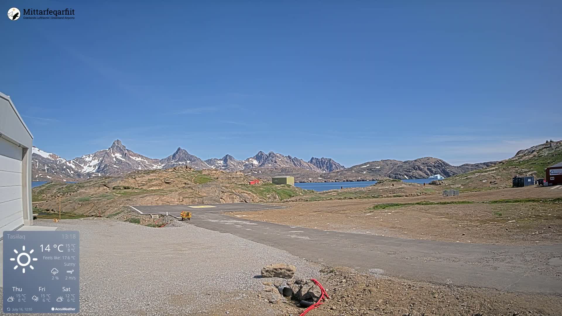Tasiilaq Heliport Live Cam AGM / BGAM - Tasiilaq, Sermersooq, Greenland, Denmark