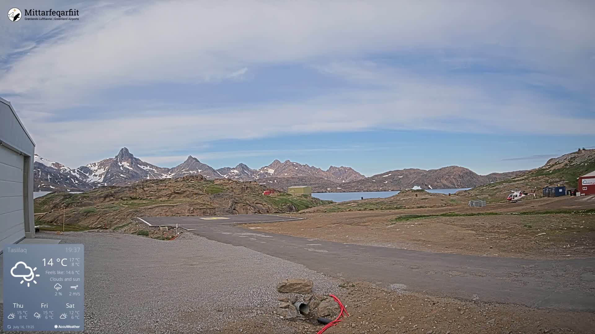 Tasiilaq Heliport Live Cam AGM / BGAM - Tasiilaq, Sermersooq, Greenland, Denmark
