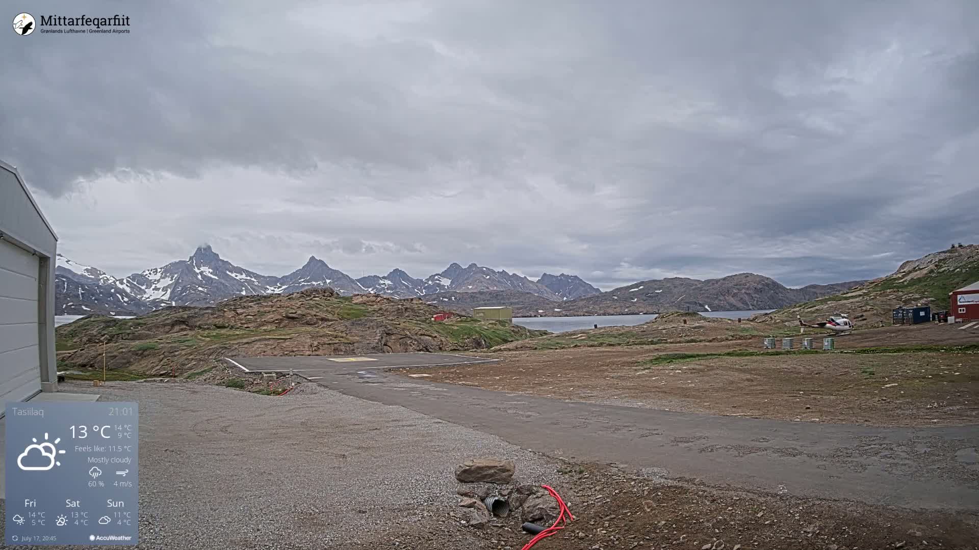 Tasiilaq Heliport Live Cam AGM / BGAM - Tasiilaq, Sermersooq, Greenland, Denmark