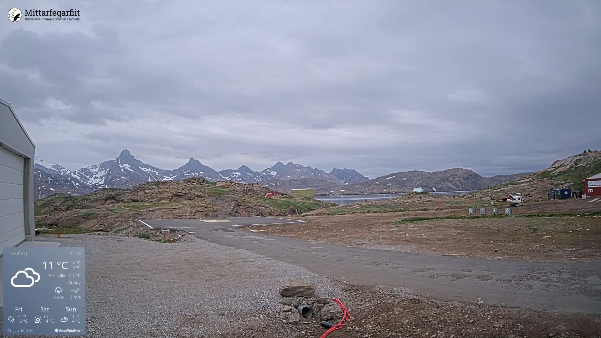 Tasiilaq Heliport Live Cam AGM / BGAM - Tasiilaq, Sermersooq, Greenland, Denmark