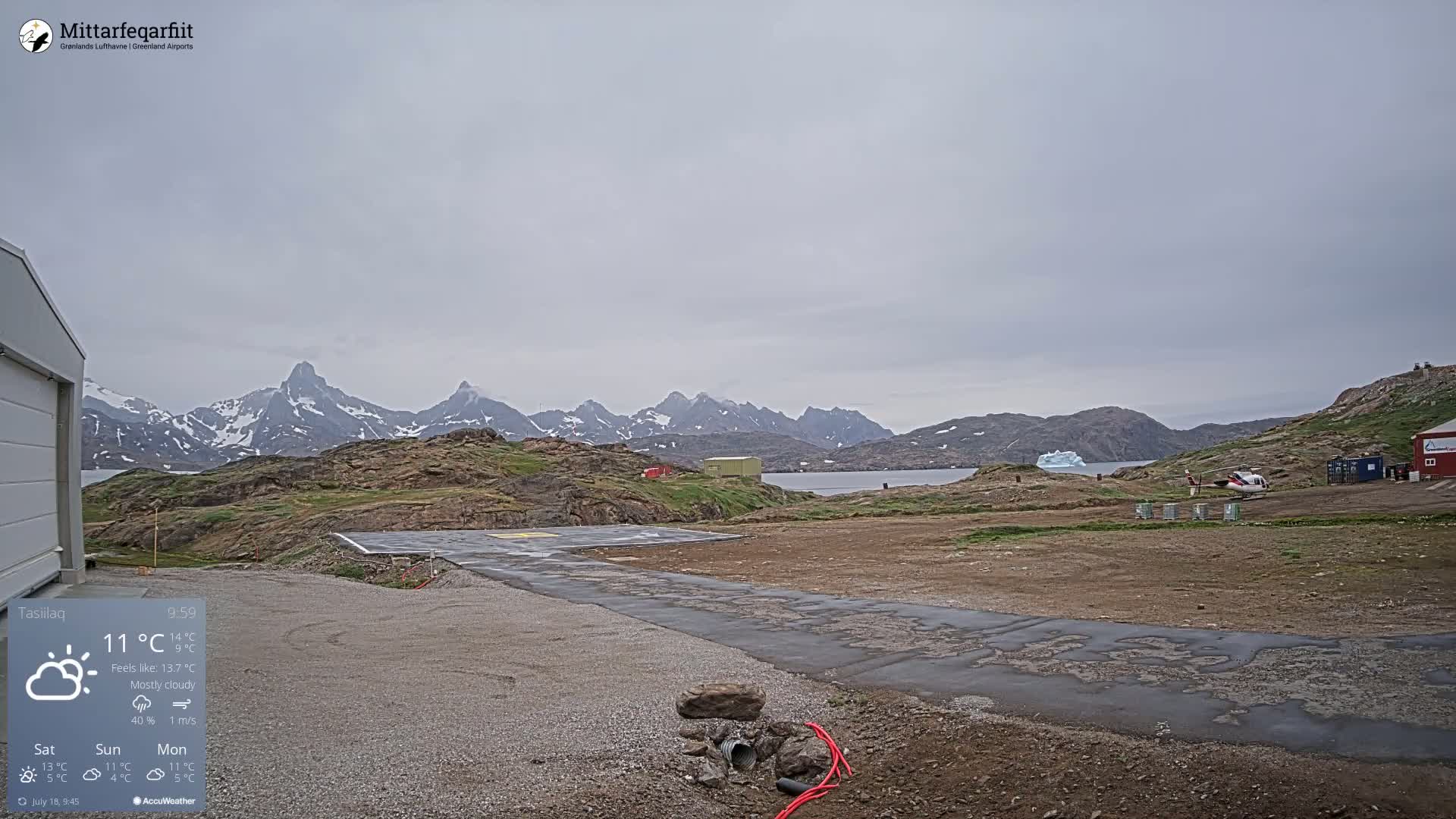 Tasiilaq Heliport Live Cam AGM / BGAM - Tasiilaq, Sermersooq, Greenland, Denmark