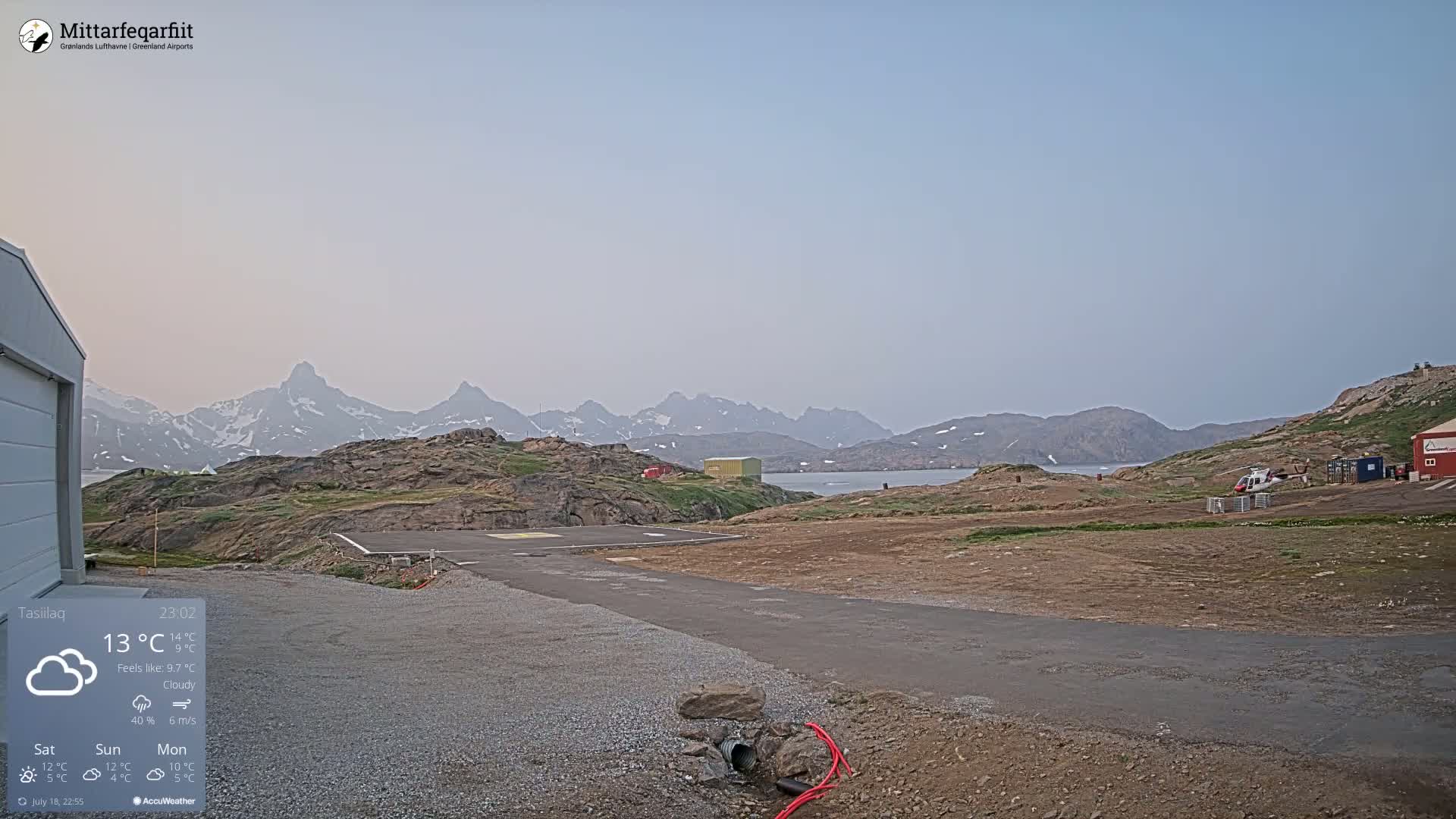 Tasiilaq Heliport Live Cam AGM / BGAM - Tasiilaq, Sermersooq, Greenland, Denmark