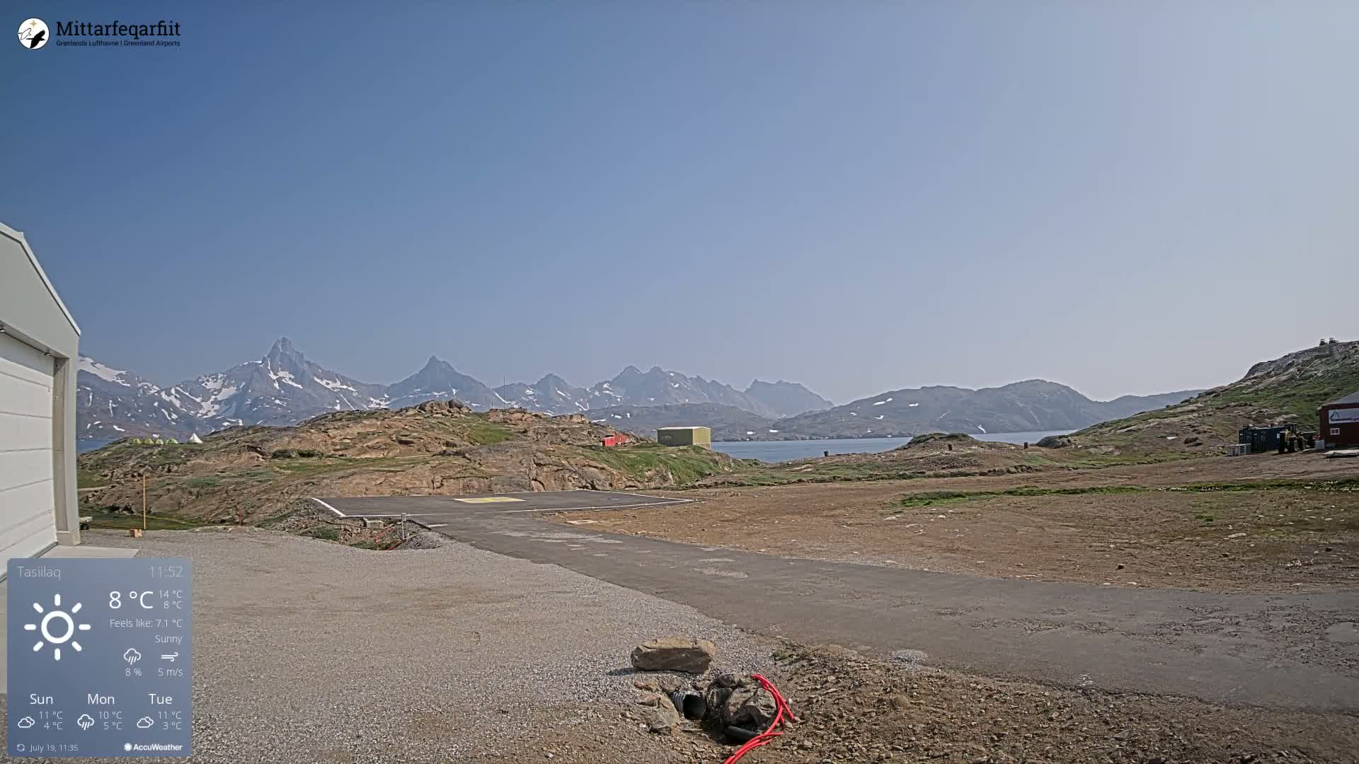 Tasiilaq Heliport Live Cam AGM / BGAM - Tasiilaq, Sermersooq, Greenland, Denmark