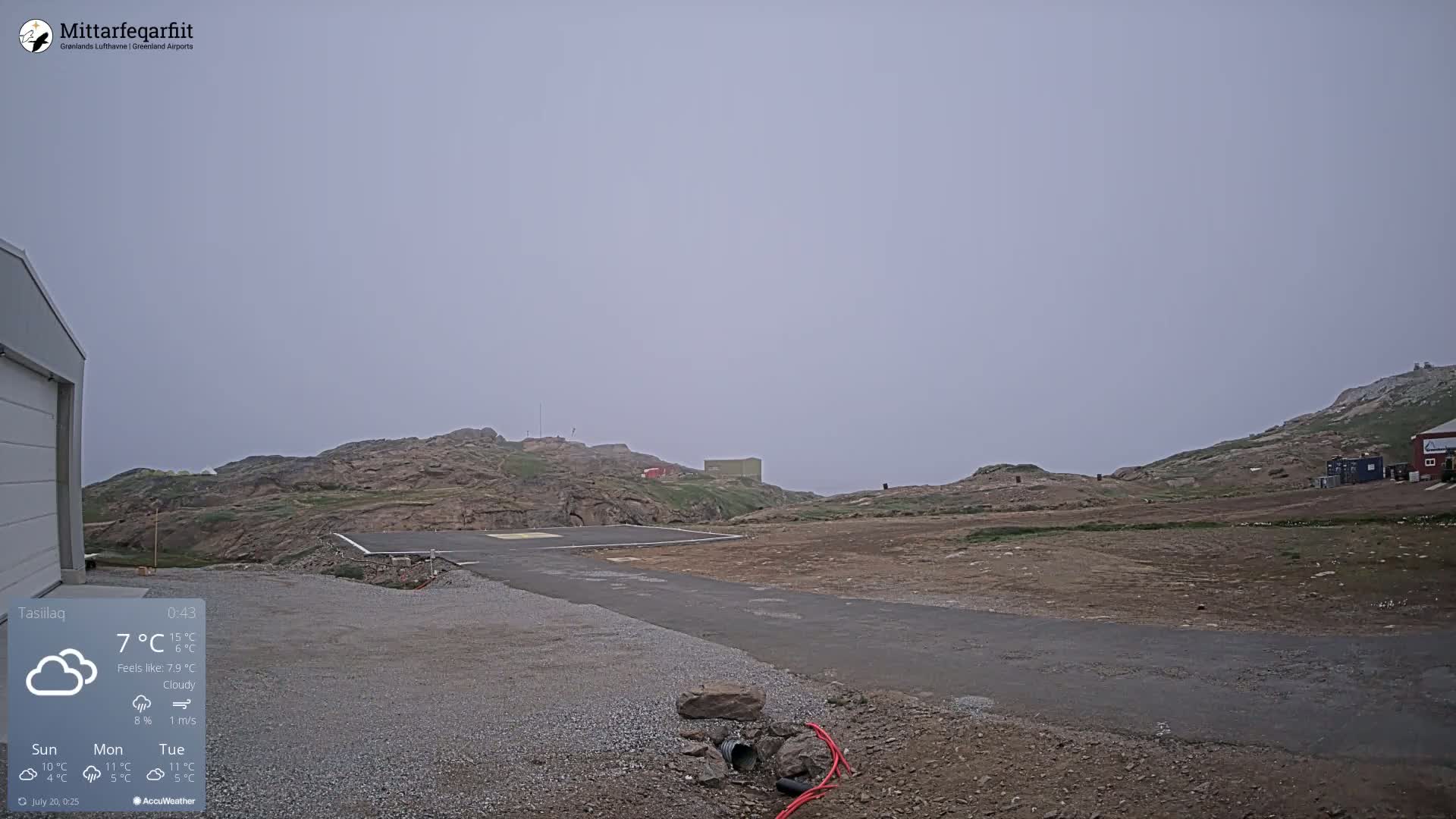 Tasiilaq Heliport Live Cam AGM / BGAM - Tasiilaq, Sermersooq, Greenland, Denmark