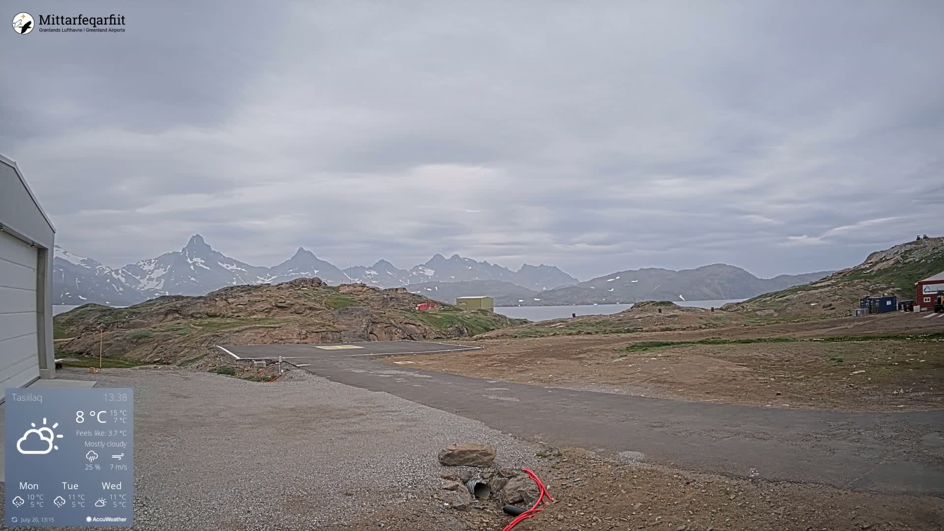 Tasiilaq Heliport Live Cam AGM / BGAM - Tasiilaq, Sermersooq, Greenland, Denmark