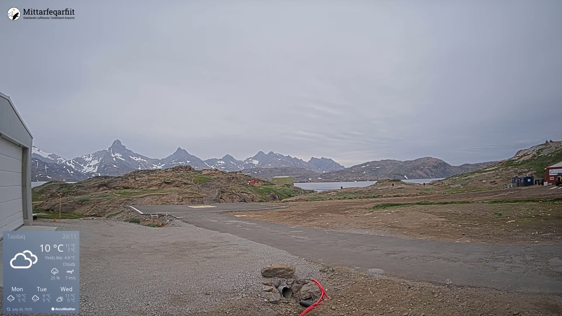 Tasiilaq Heliport Live Cam AGM / BGAM - Tasiilaq, Sermersooq, Greenland, Denmark