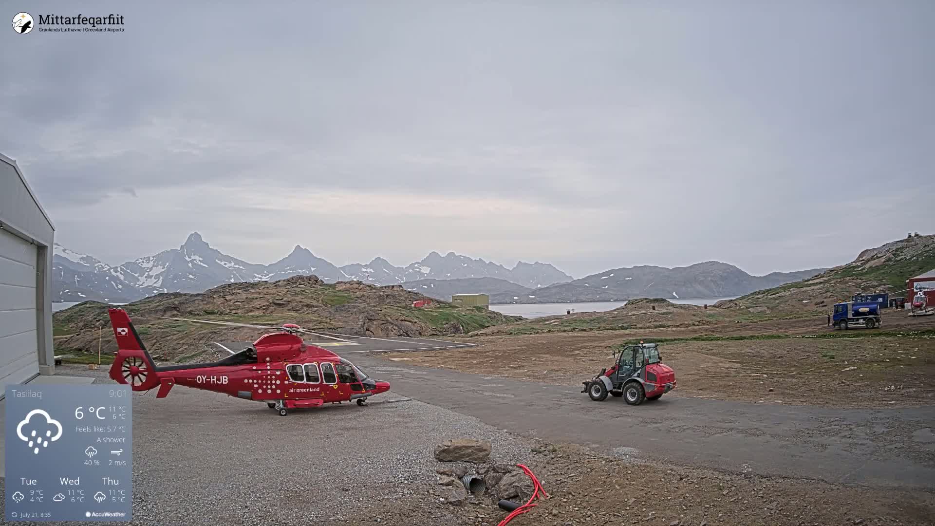 Tasiilaq Heliport Live Cam AGM / BGAM - Tasiilaq, Sermersooq, Greenland, Denmark