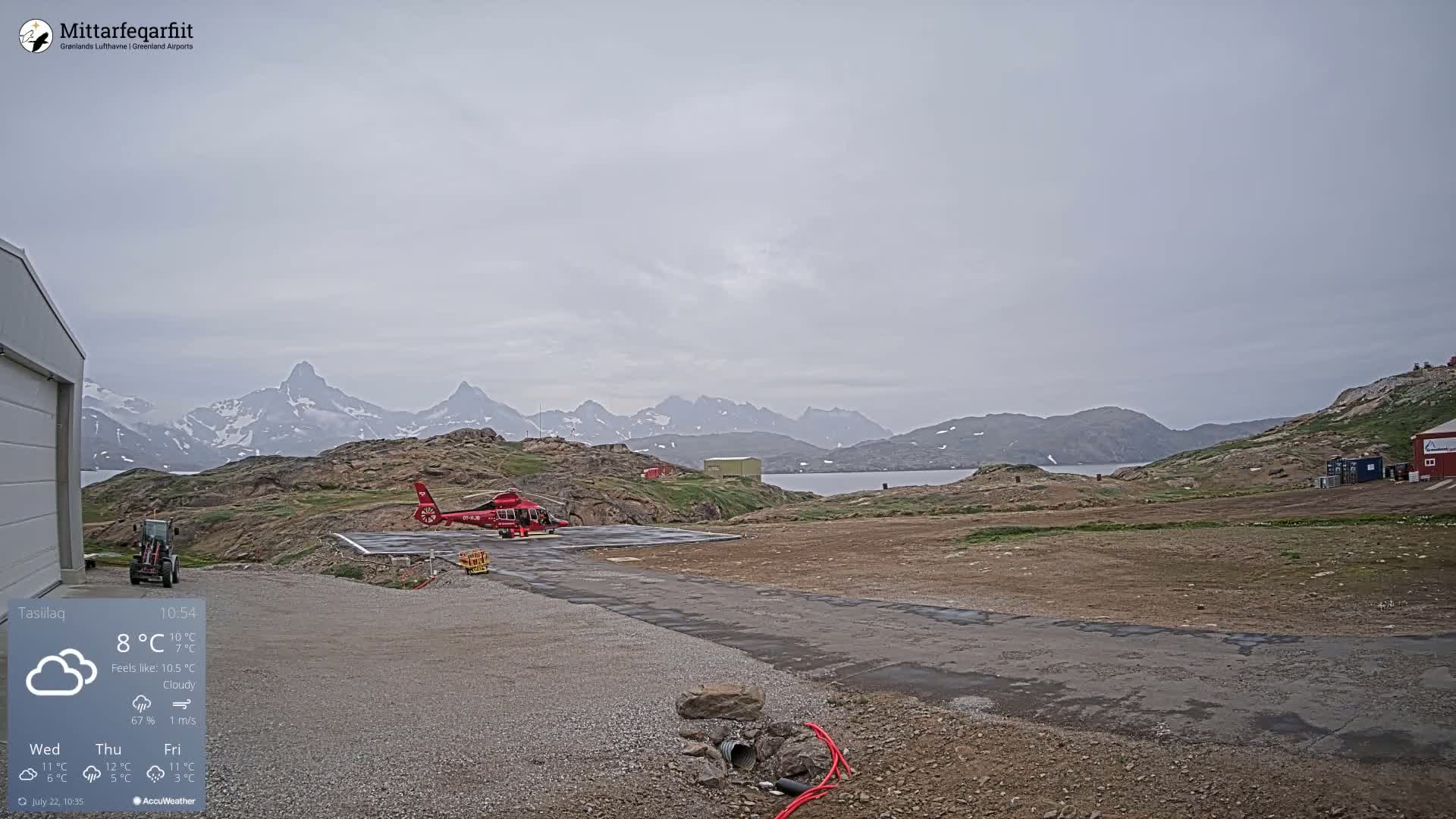 Tasiilaq Heliport Live Cam AGM / BGAM - Tasiilaq, Sermersooq, Greenland, Denmark