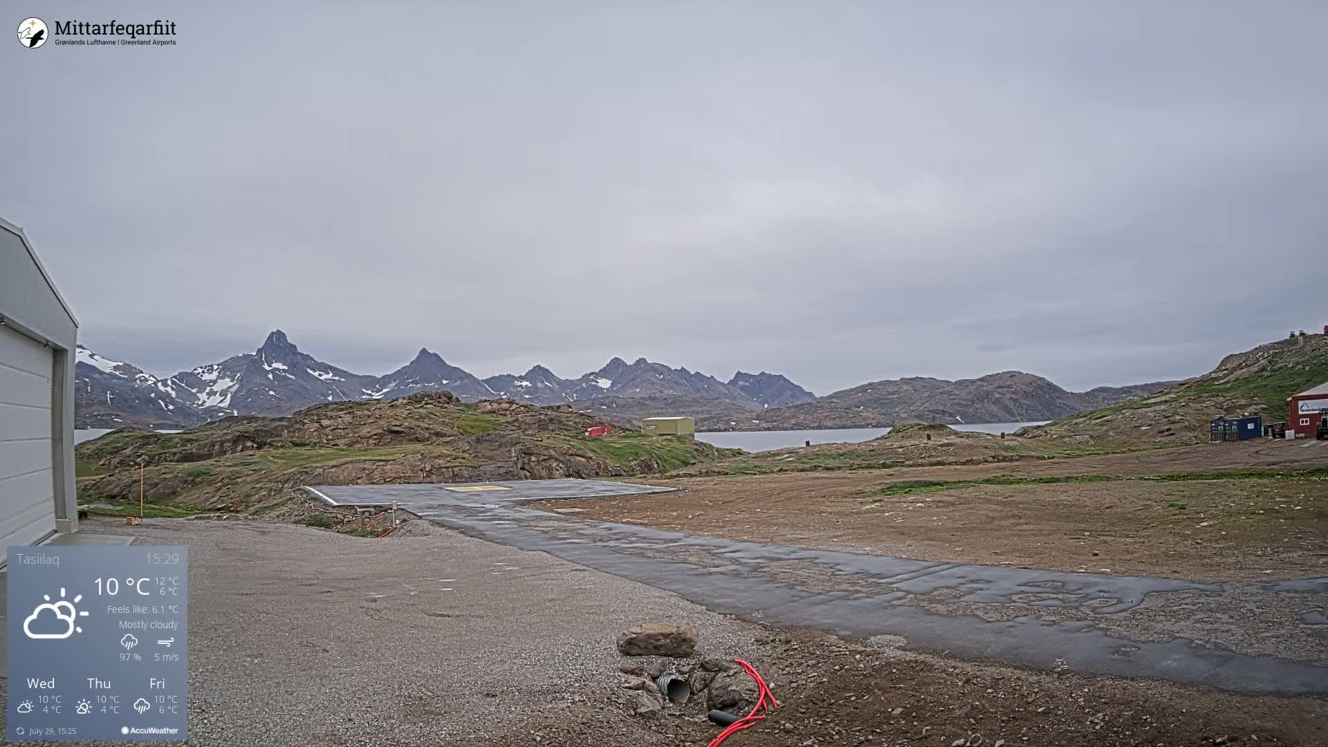 Tasiilaq Heliport Live Cam AGM / BGAM - Tasiilaq, Sermersooq, Greenland, Denmark