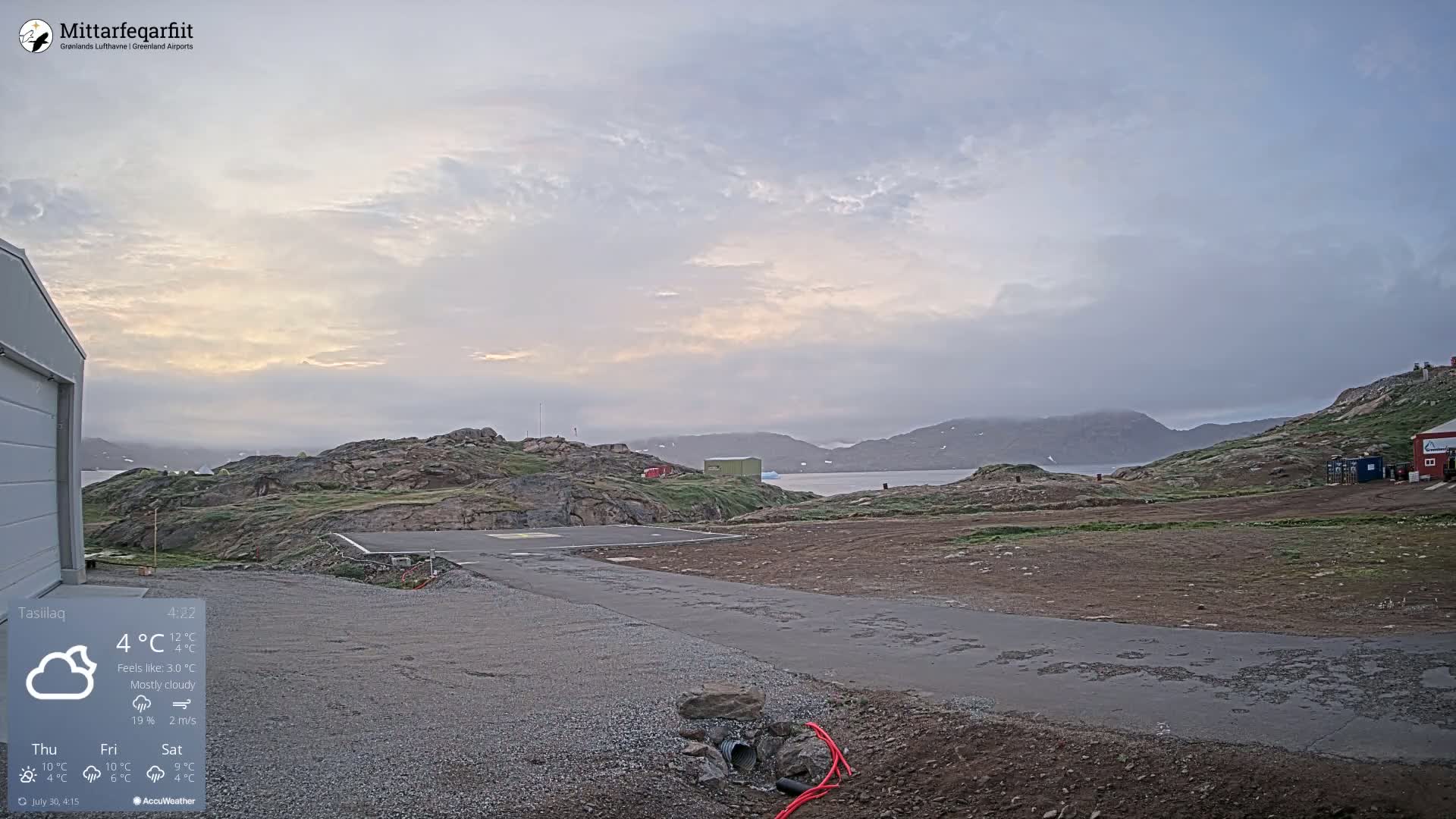 Tasiilaq Heliport Live Cam AGM / BGAM - Tasiilaq, Sermersooq, Greenland, Denmark