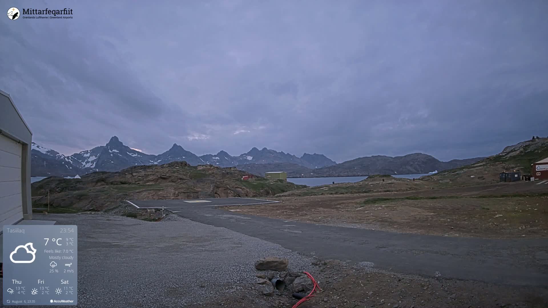 Tasiilaq Heliport Live Cam AGM / BGAM - Tasiilaq, Sermersooq, Greenland, Denmark