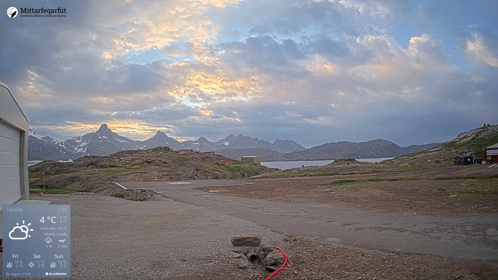 Tasiilaq Heliport Live Cam AGM / BGAM - Tasiilaq, Sermersooq, Greenland, Denmark