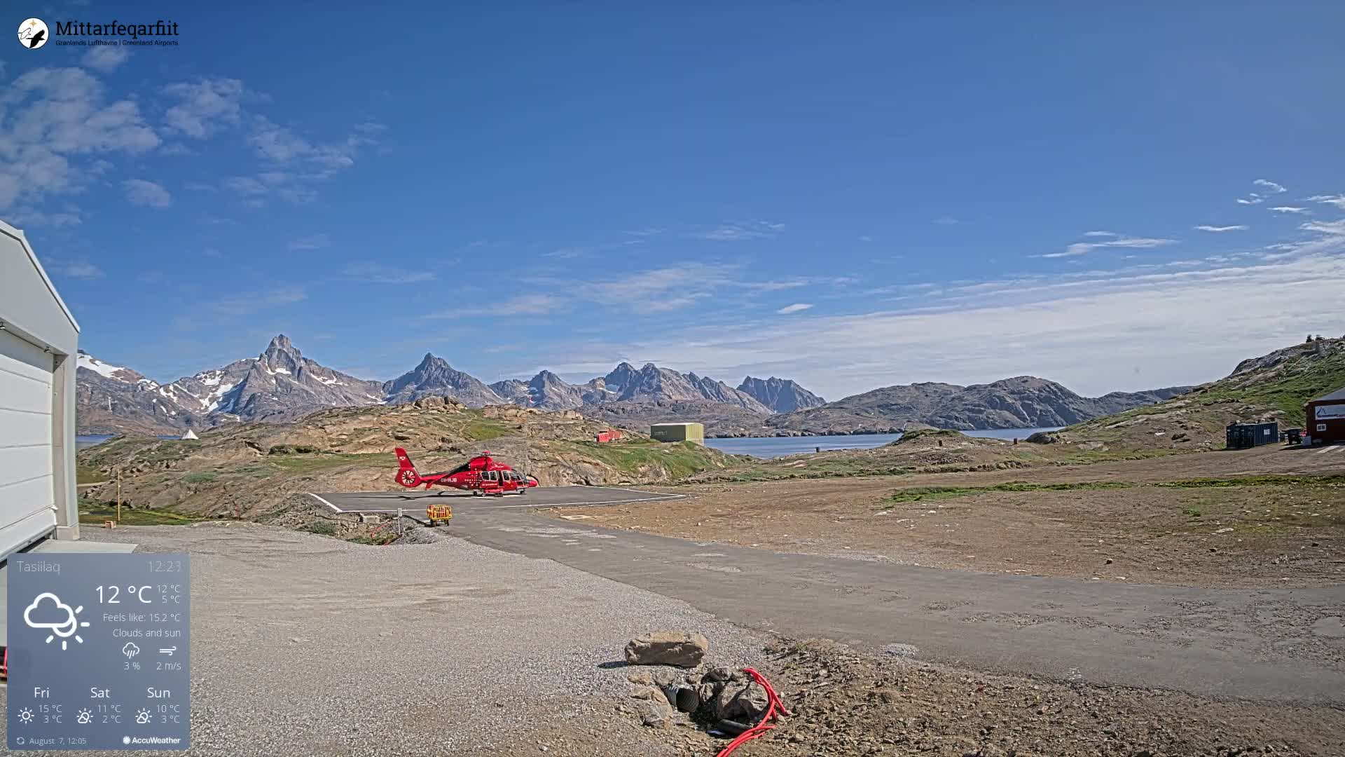 Tasiilaq Heliport Live Cam AGM / BGAM - Tasiilaq, Sermersooq, Greenland, Denmark