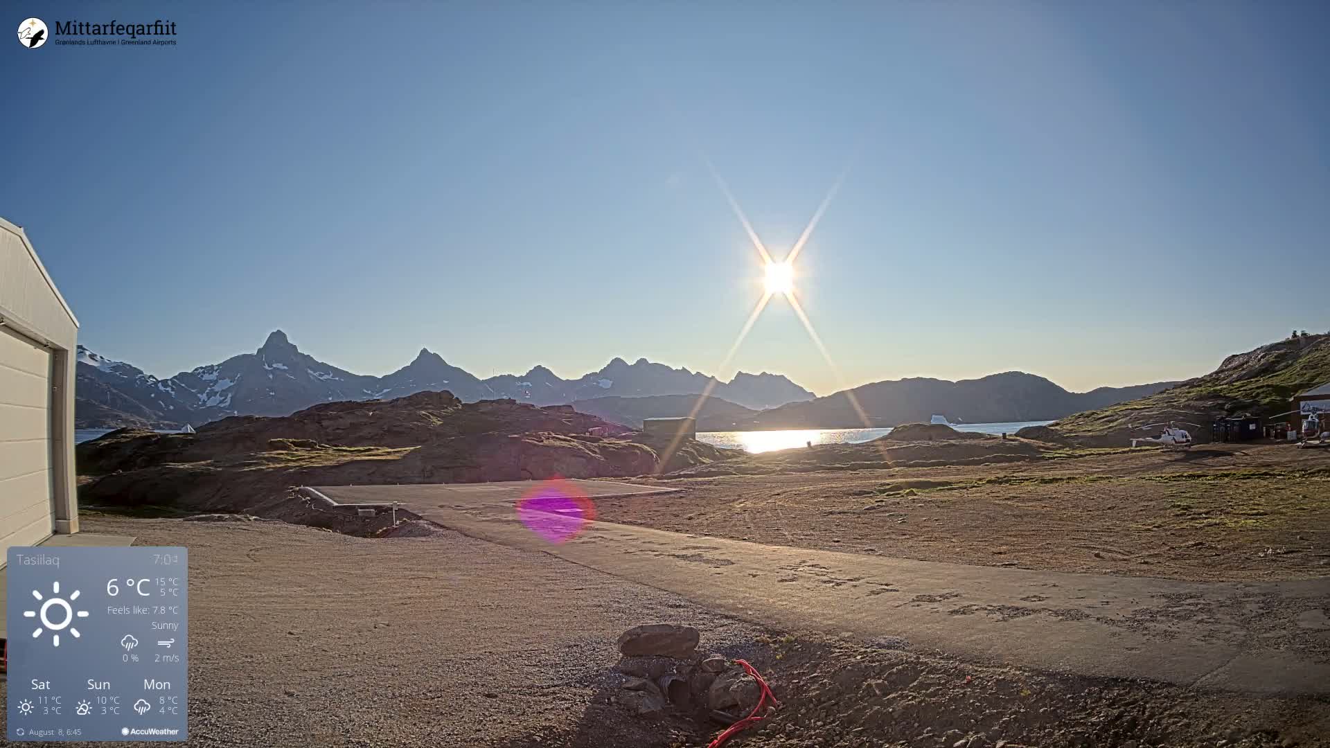 Tasiilaq Heliport Live Cam AGM / BGAM - Tasiilaq, Sermersooq, Greenland, Denmark