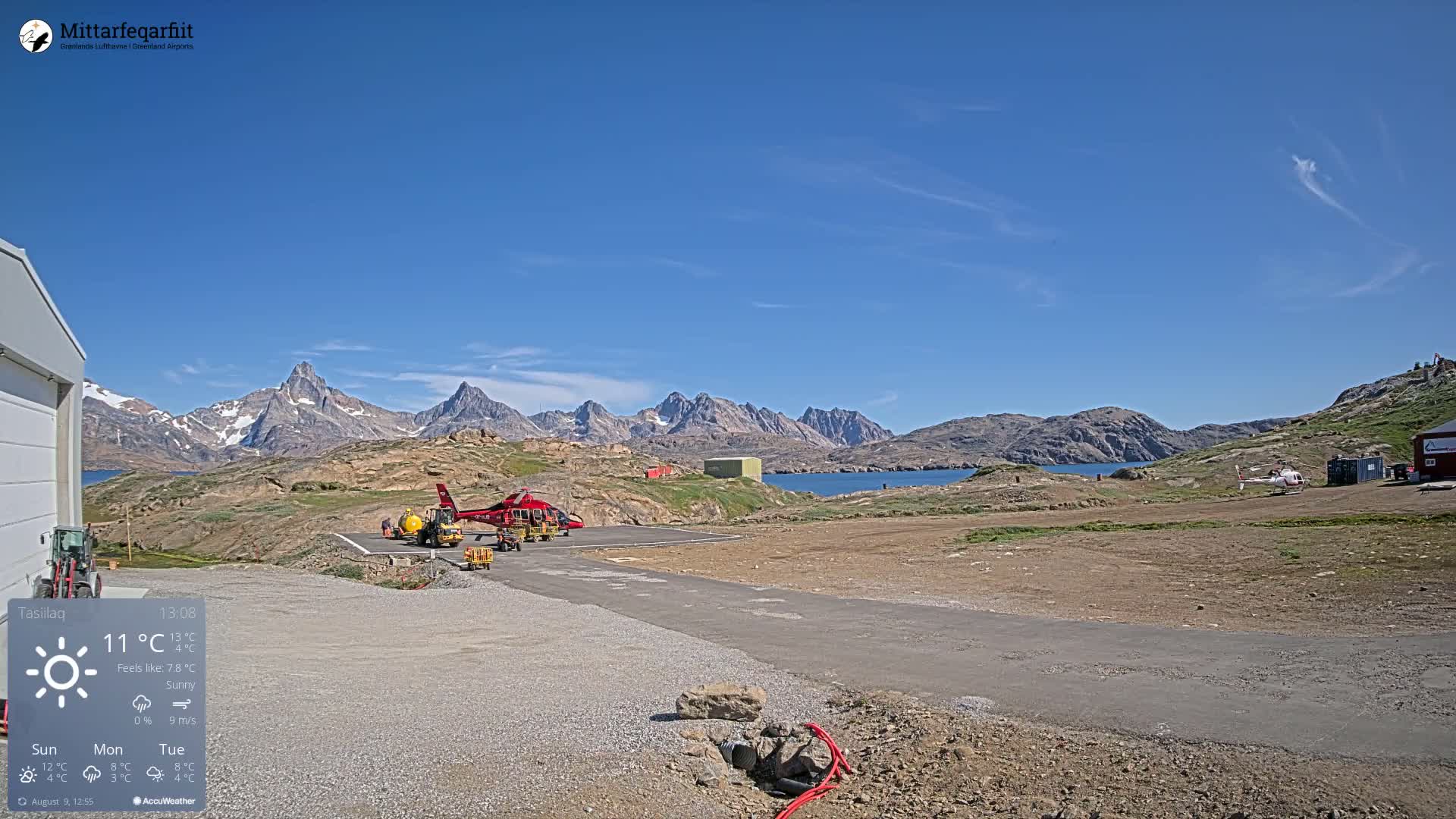 Tasiilaq Heliport Live Cam AGM / BGAM - Tasiilaq, Sermersooq, Greenland, Denmark