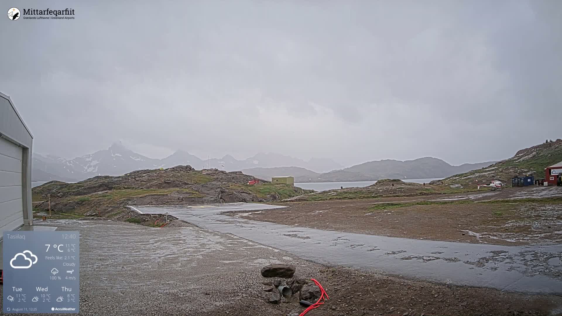Tasiilaq Heliport Live Cam AGM / BGAM - Tasiilaq, Sermersooq, Greenland, Denmark