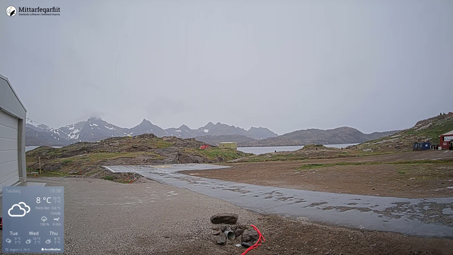Tasiilaq Heliport Live Cam AGM / BGAM - Tasiilaq, Sermersooq, Greenland, Denmark