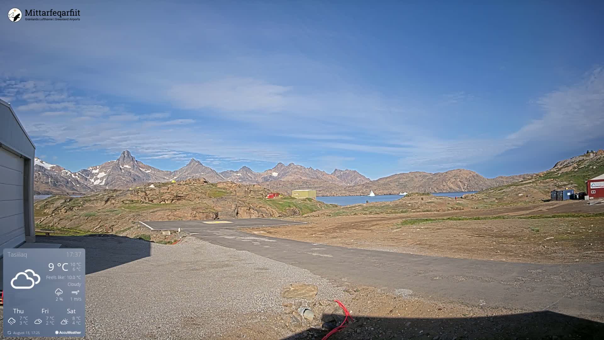 Tasiilaq Heliport Live Cam AGM / BGAM - Tasiilaq, Sermersooq, Greenland, Denmark