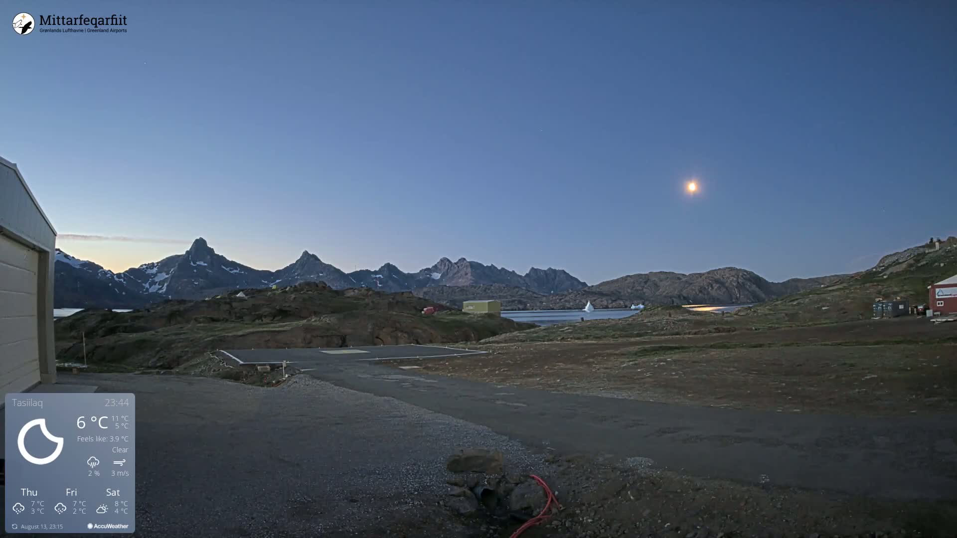 Tasiilaq Heliport Live Cam AGM / BGAM - Tasiilaq, Sermersooq, Greenland, Denmark