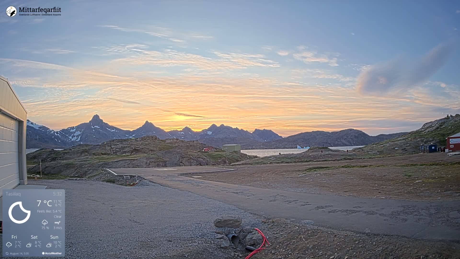 Tasiilaq Heliport Live Cam AGM / BGAM - Tasiilaq, Sermersooq, Greenland, Denmark