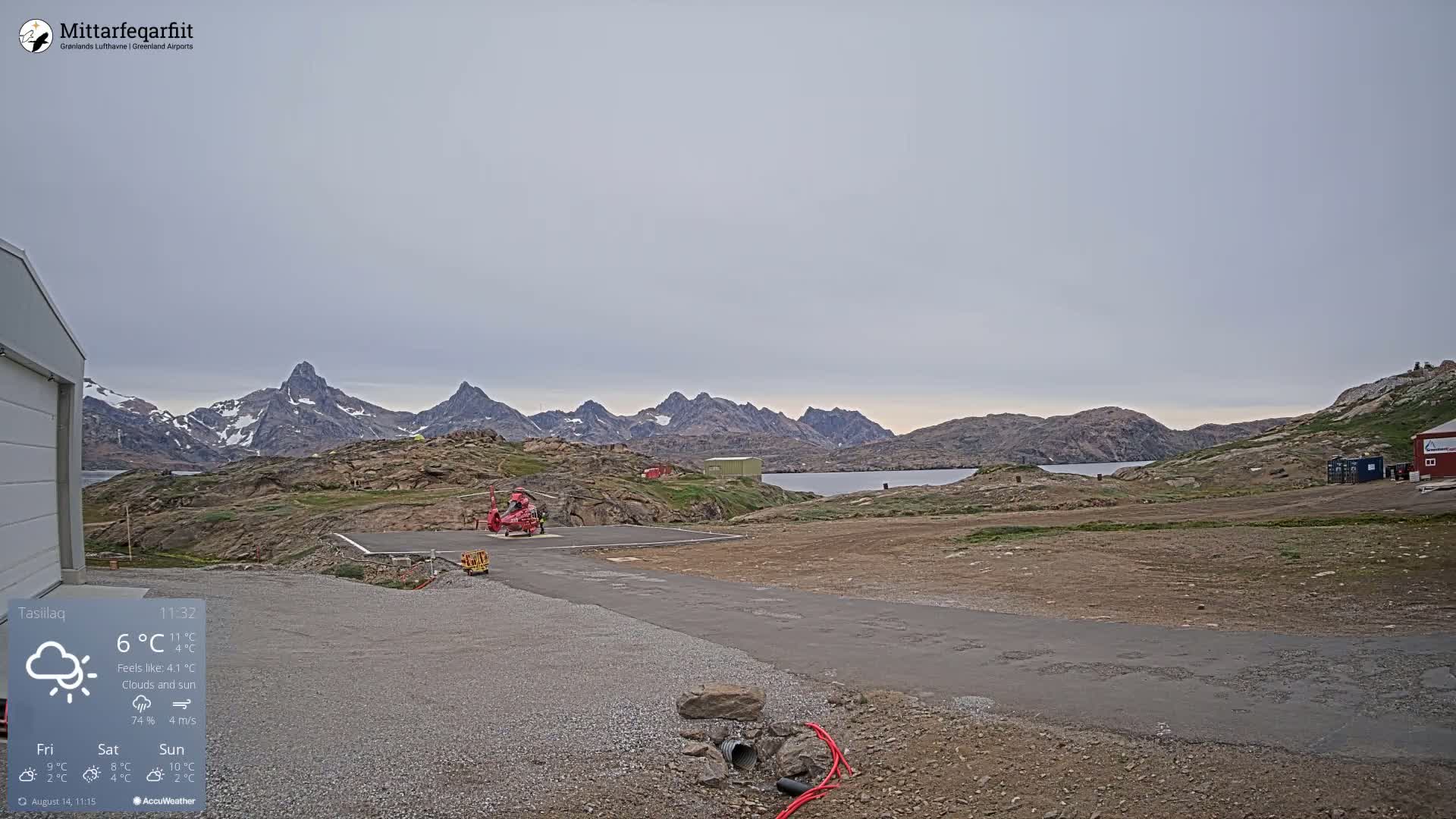 Tasiilaq Heliport Live Cam AGM / BGAM - Tasiilaq, Sermersooq, Greenland, Denmark