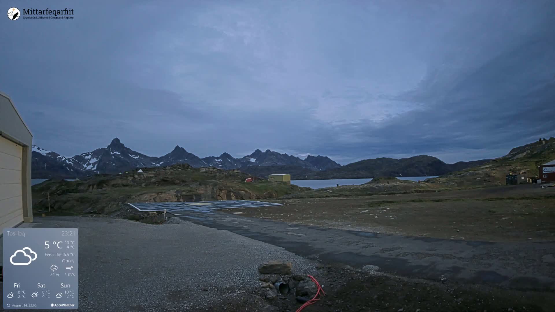 Tasiilaq Heliport Live Cam AGM / BGAM - Tasiilaq, Sermersooq, Greenland, Denmark