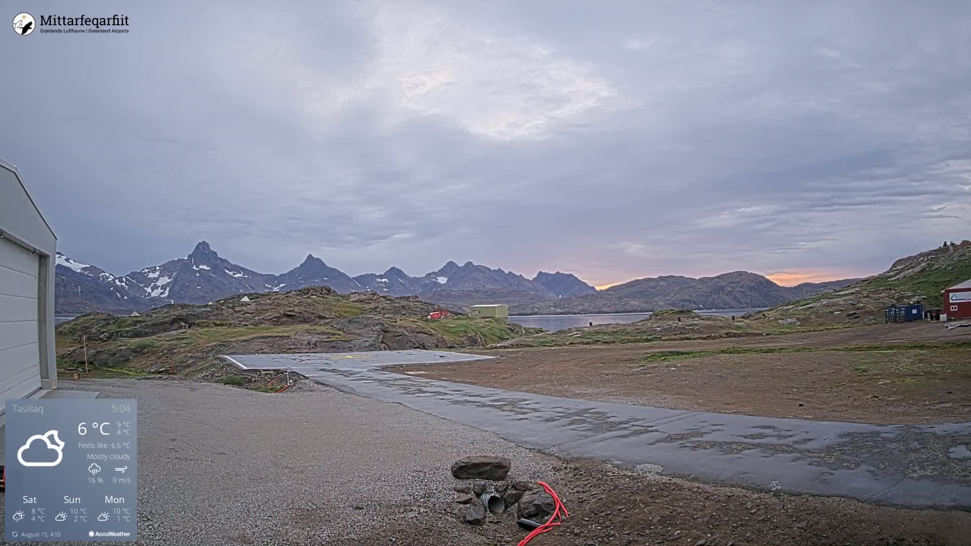 Tasiilaq Heliport Live Cam AGM / BGAM - Tasiilaq, Sermersooq, Greenland, Denmark