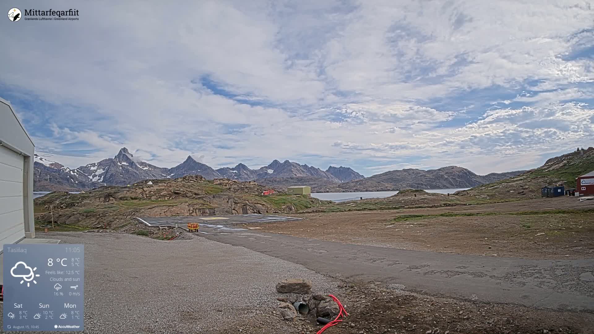 Tasiilaq Heliport Live Cam AGM / BGAM - Tasiilaq, Sermersooq, Greenland, Denmark