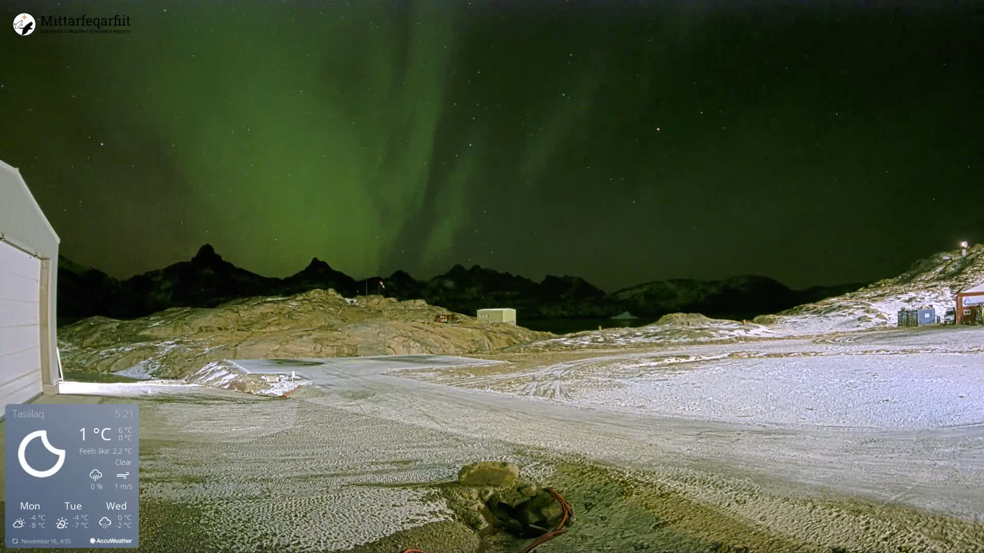 Tasiilaq Heliport Live Cam AGM / BGAM - Tasiilaq, Sermersooq, Greenland, Denmark