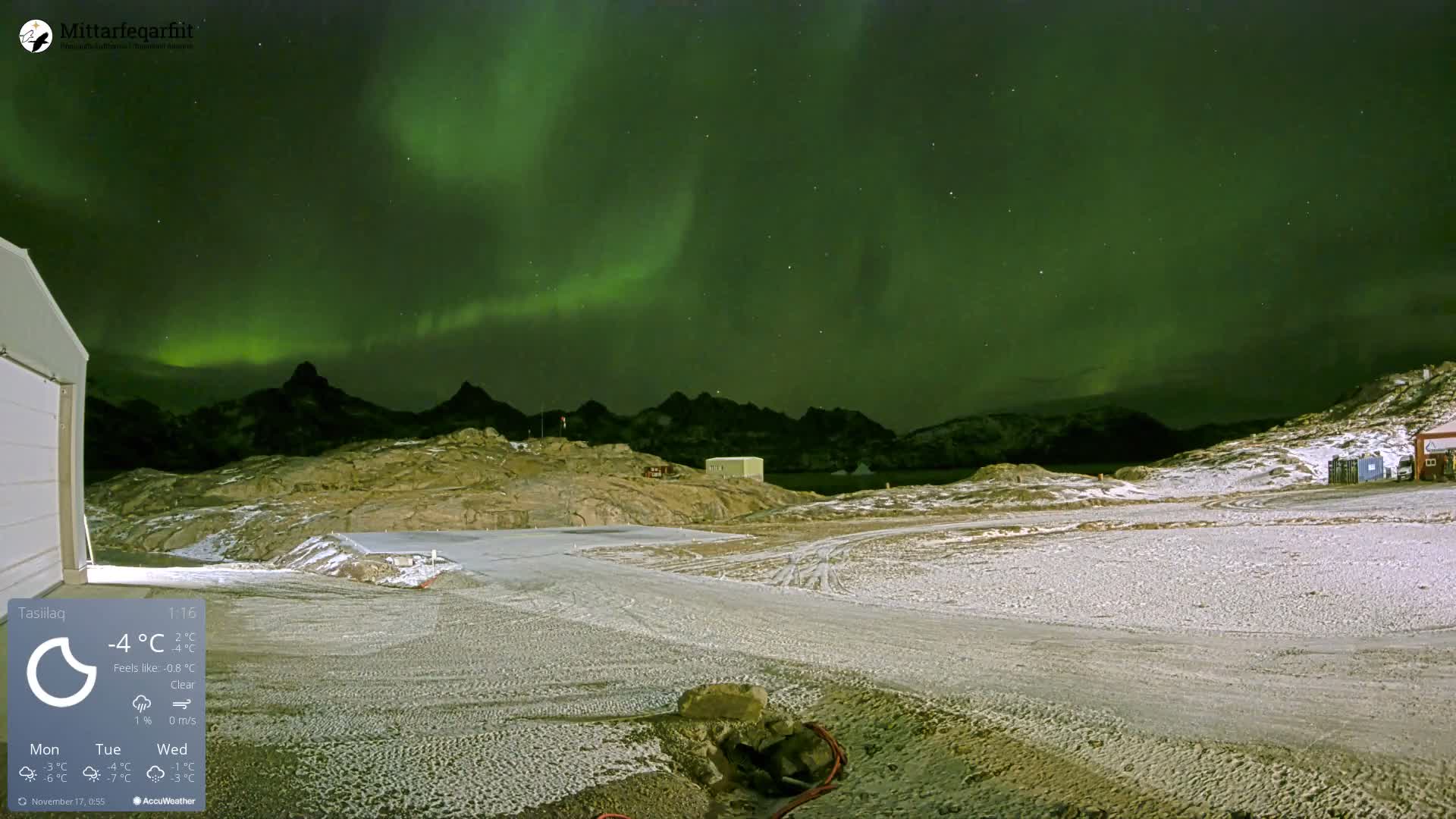 Tasiilaq Heliport Live Cam AGM / BGAM - Tasiilaq, Sermersooq, Greenland, Denmark