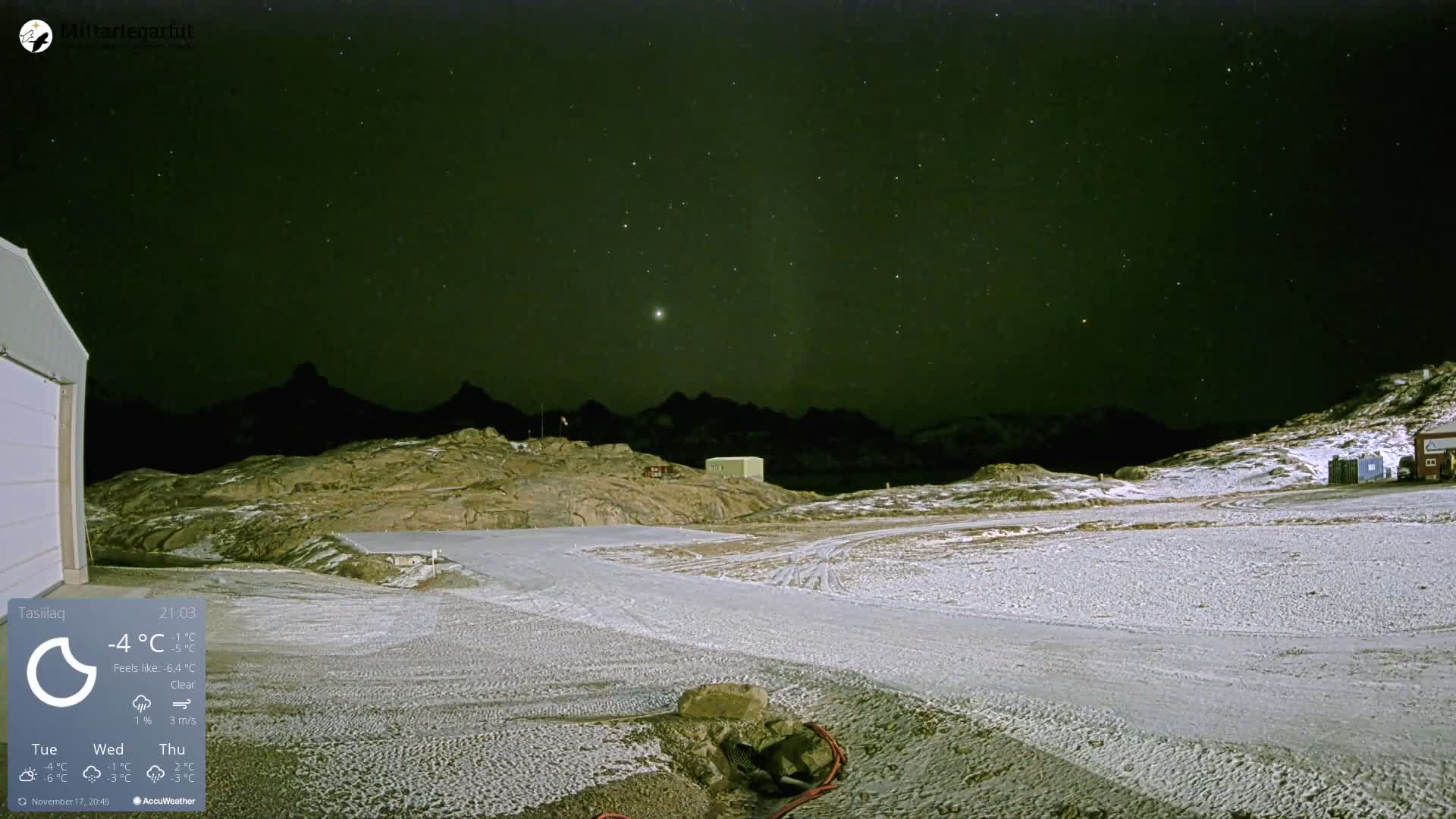 Tasiilaq Heliport Live Cam AGM / BGAM - Tasiilaq, Sermersooq, Greenland, Denmark