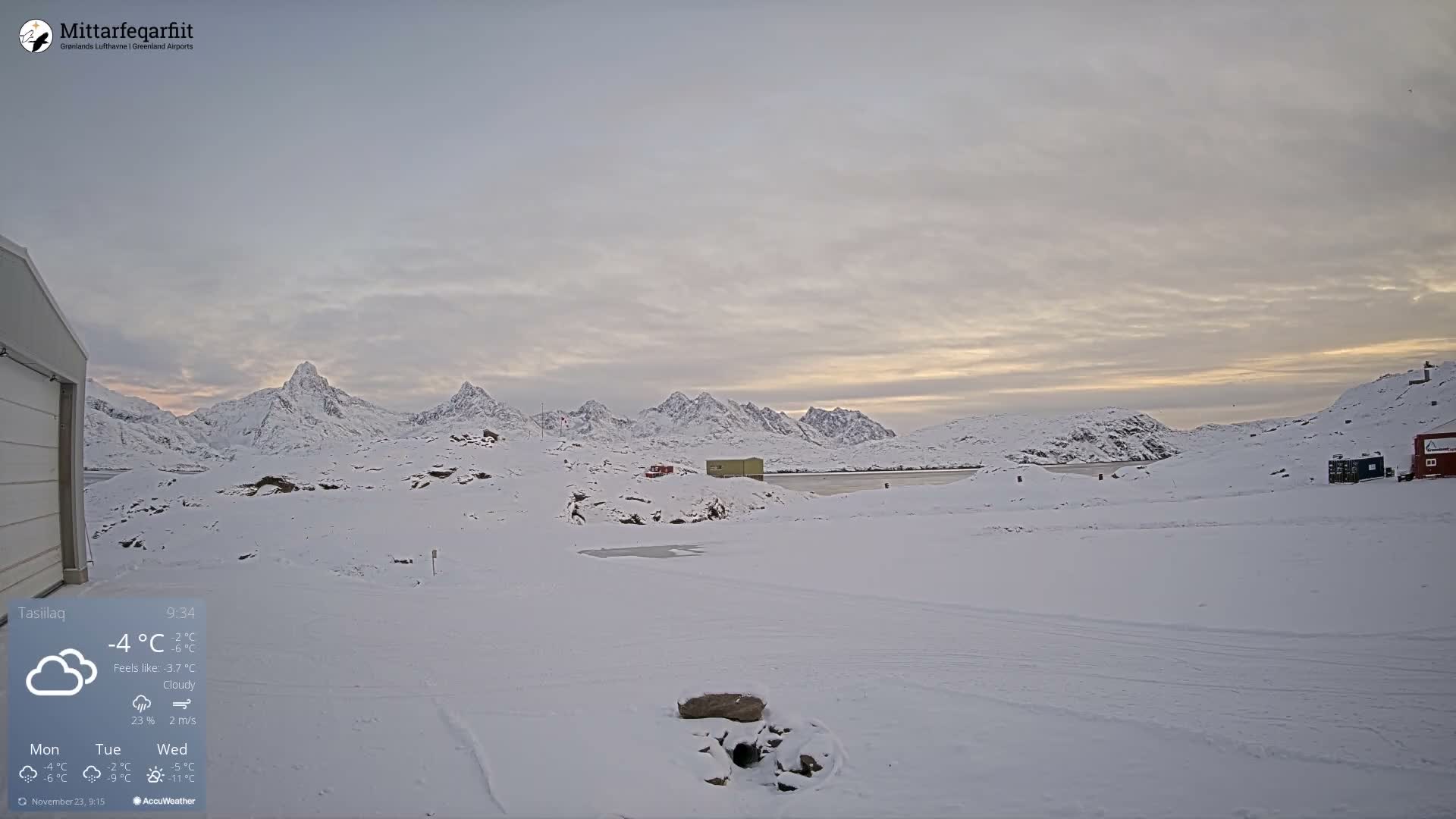 Tasiilaq Heliport Live Cam AGM / BGAM - Tasiilaq, Sermersooq, Greenland, Denmark