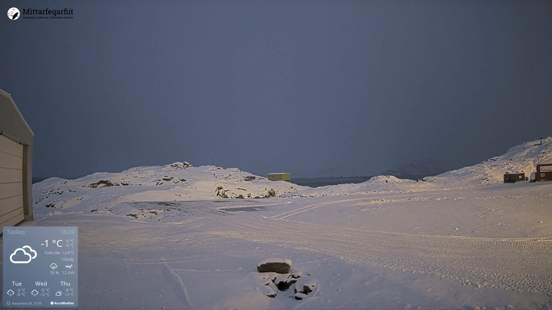 Tasiilaq Heliport Live Cam AGM / BGAM - Tasiilaq, Sermersooq, Greenland, Denmark