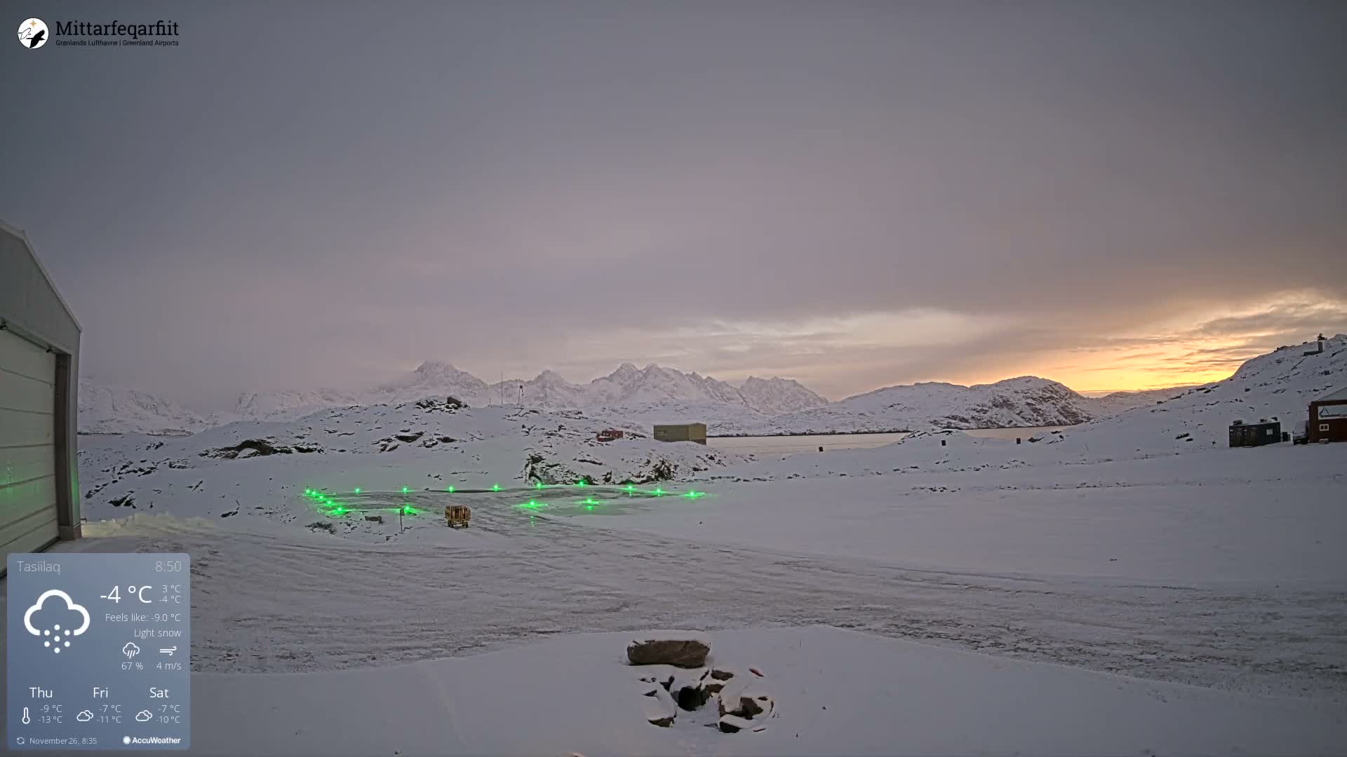 Tasiilaq Heliport Live Cam AGM / BGAM - Tasiilaq, Sermersooq, Greenland, Denmark