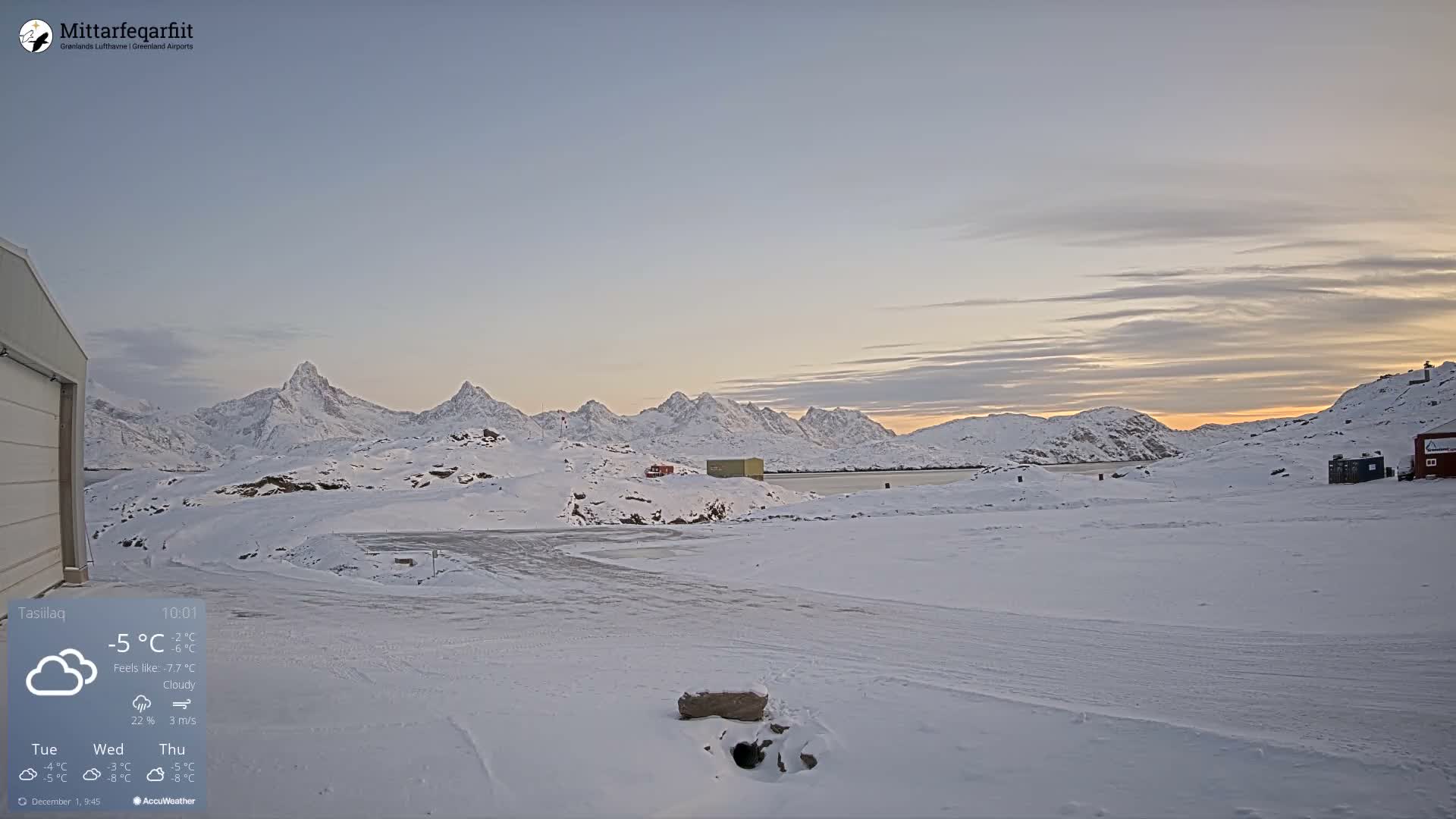 Tasiilaq Heliport Live Cam AGM / BGAM - Tasiilaq, Sermersooq, Greenland, Denmark