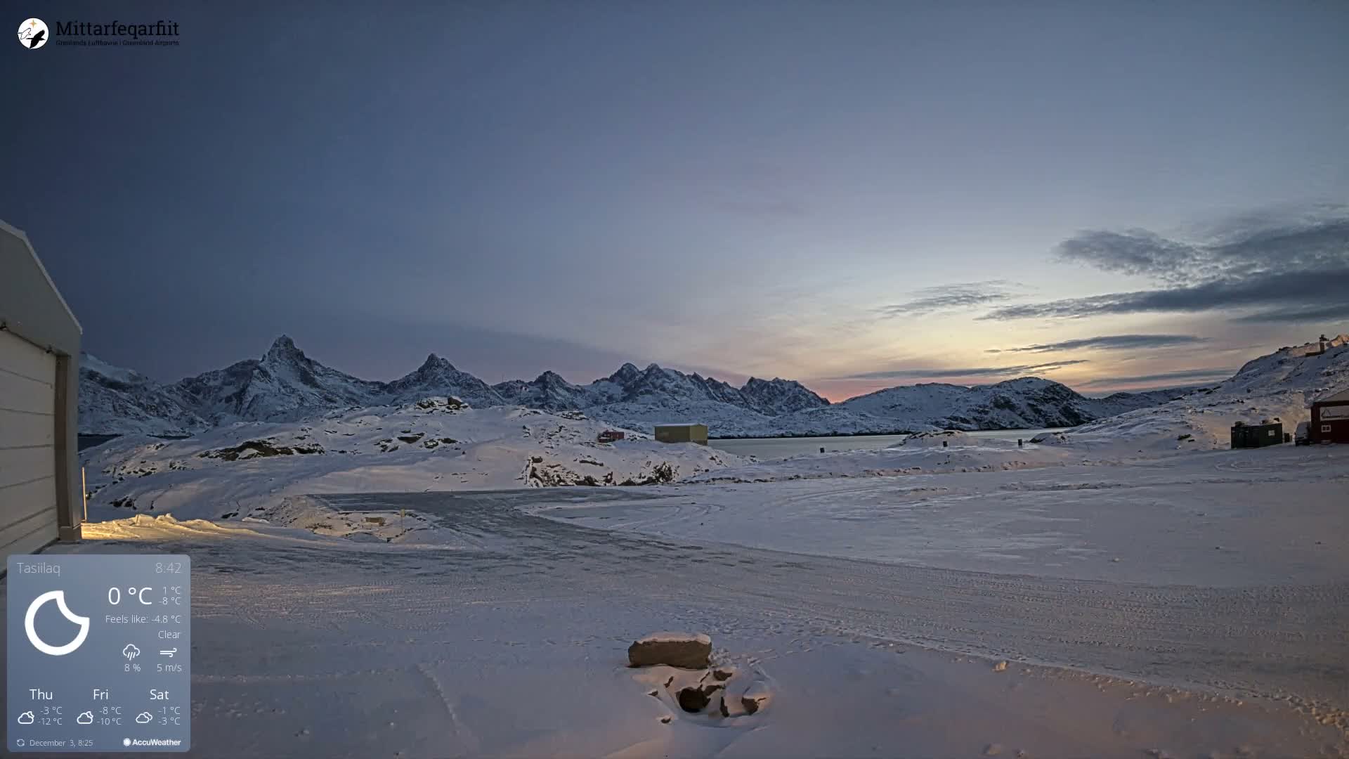 Tasiilaq Heliport Live Cam AGM / BGAM - Tasiilaq, Sermersooq, Greenland, Denmark
