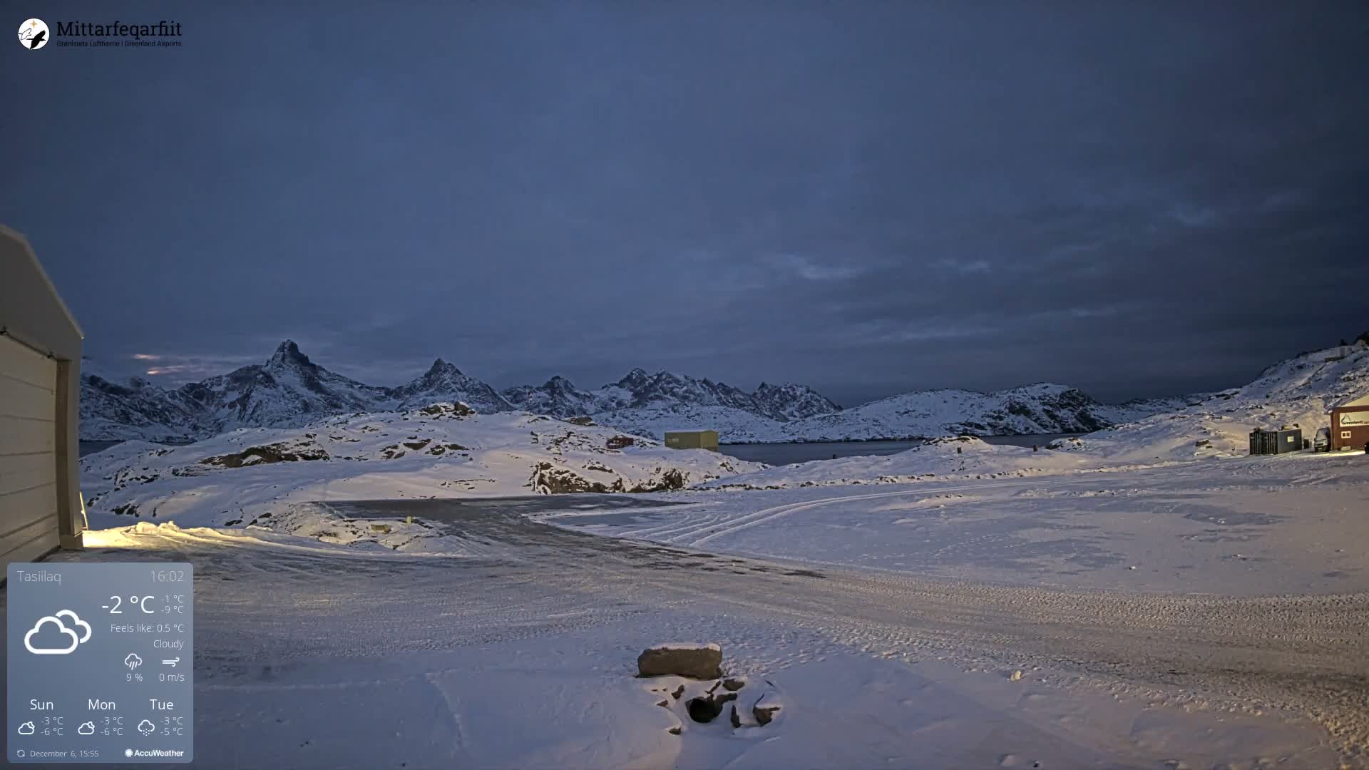Tasiilaq Heliport Live Cam AGM / BGAM - Tasiilaq, Sermersooq, Greenland, Denmark
