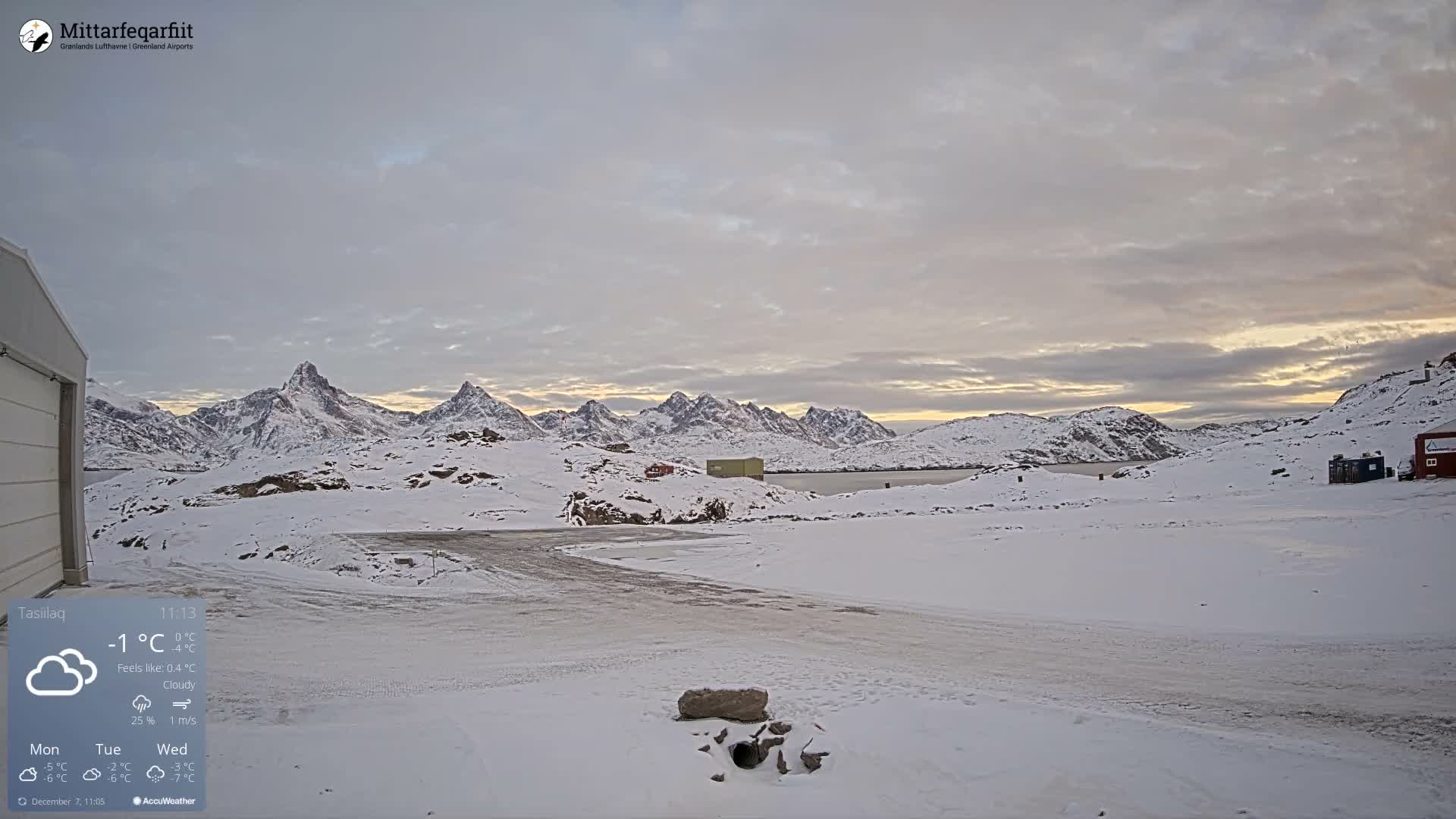 Tasiilaq Heliport Live Cam AGM / BGAM - Tasiilaq, Sermersooq, Greenland, Denmark