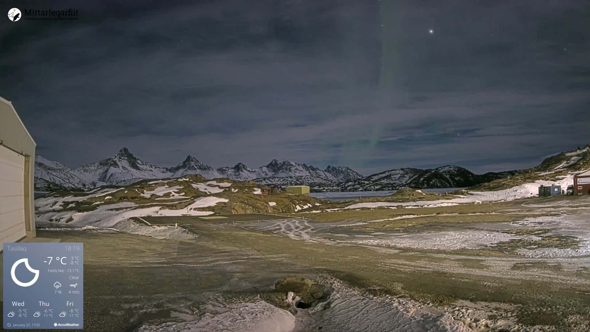 Tasiilaq Heliport Live Cam AGM / BGAM - Tasiilaq, Sermersooq, Greenland, Denmark