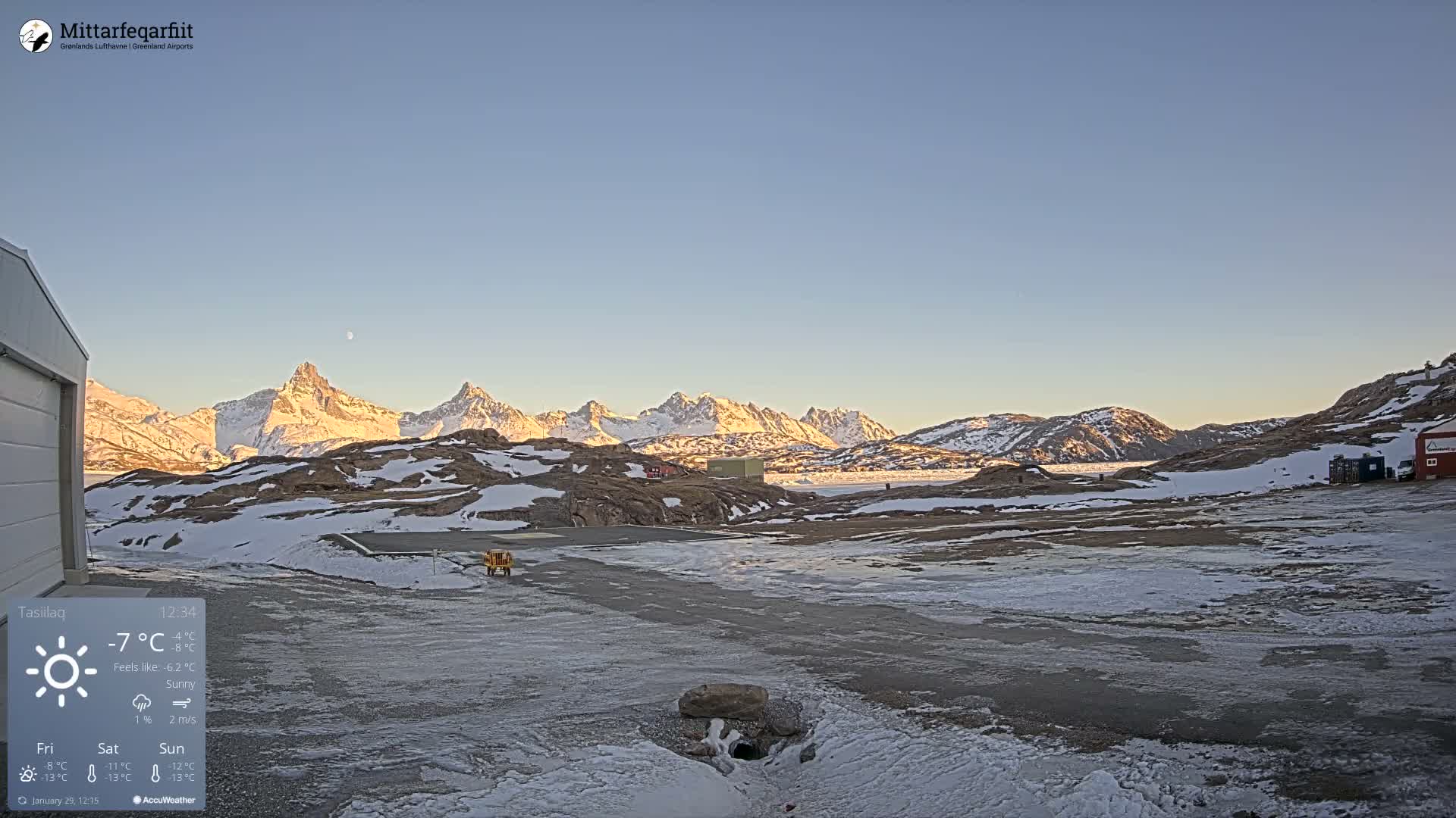 Tasiilaq Heliport Live Cam AGM / BGAM - Tasiilaq, Sermersooq, Greenland, Denmark
