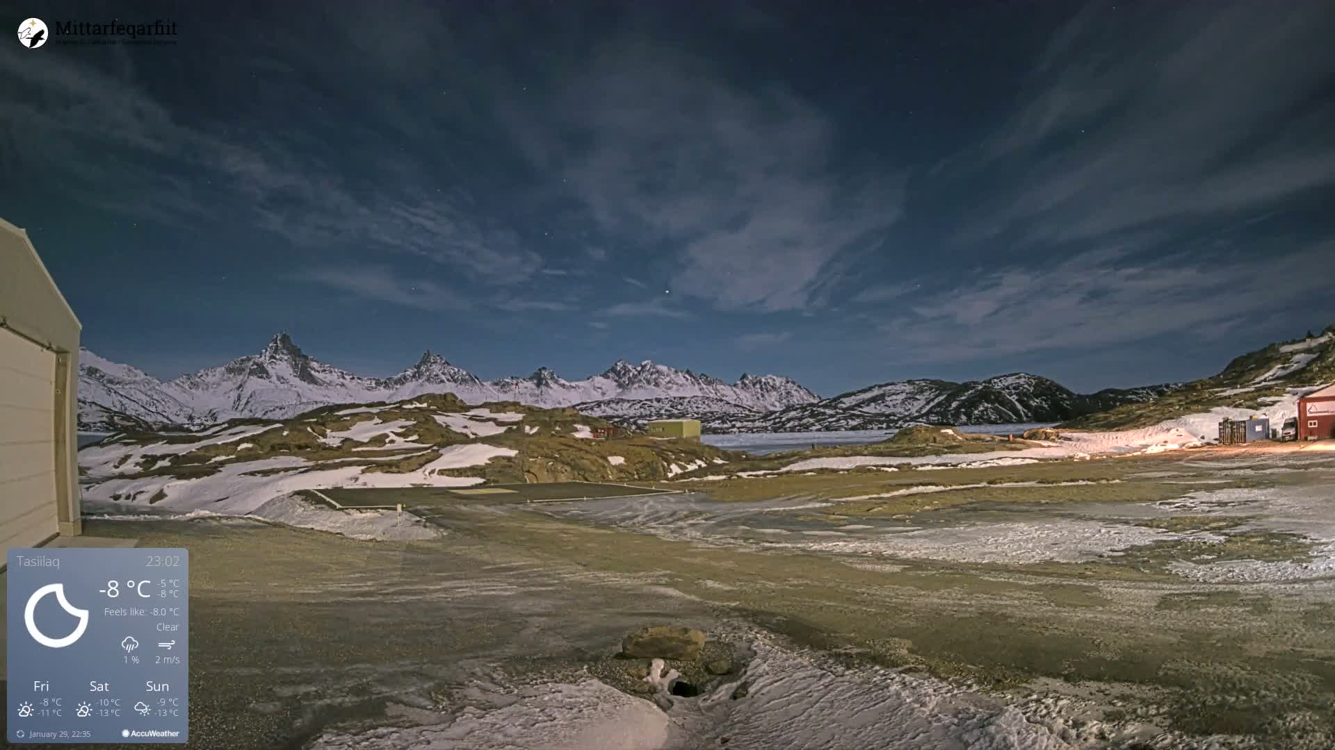 Tasiilaq Heliport Live Cam AGM / BGAM - Tasiilaq, Sermersooq, Greenland, Denmark