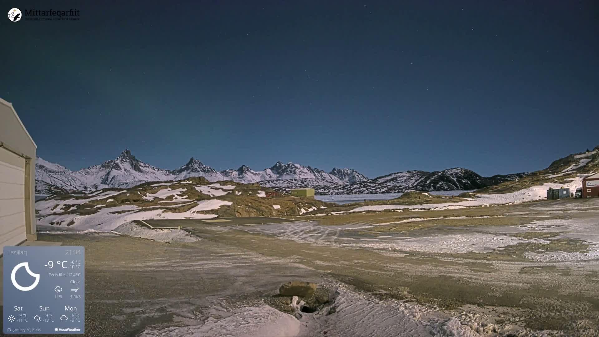 Tasiilaq Heliport Live Cam AGM / BGAM - Tasiilaq, Sermersooq, Greenland, Denmark