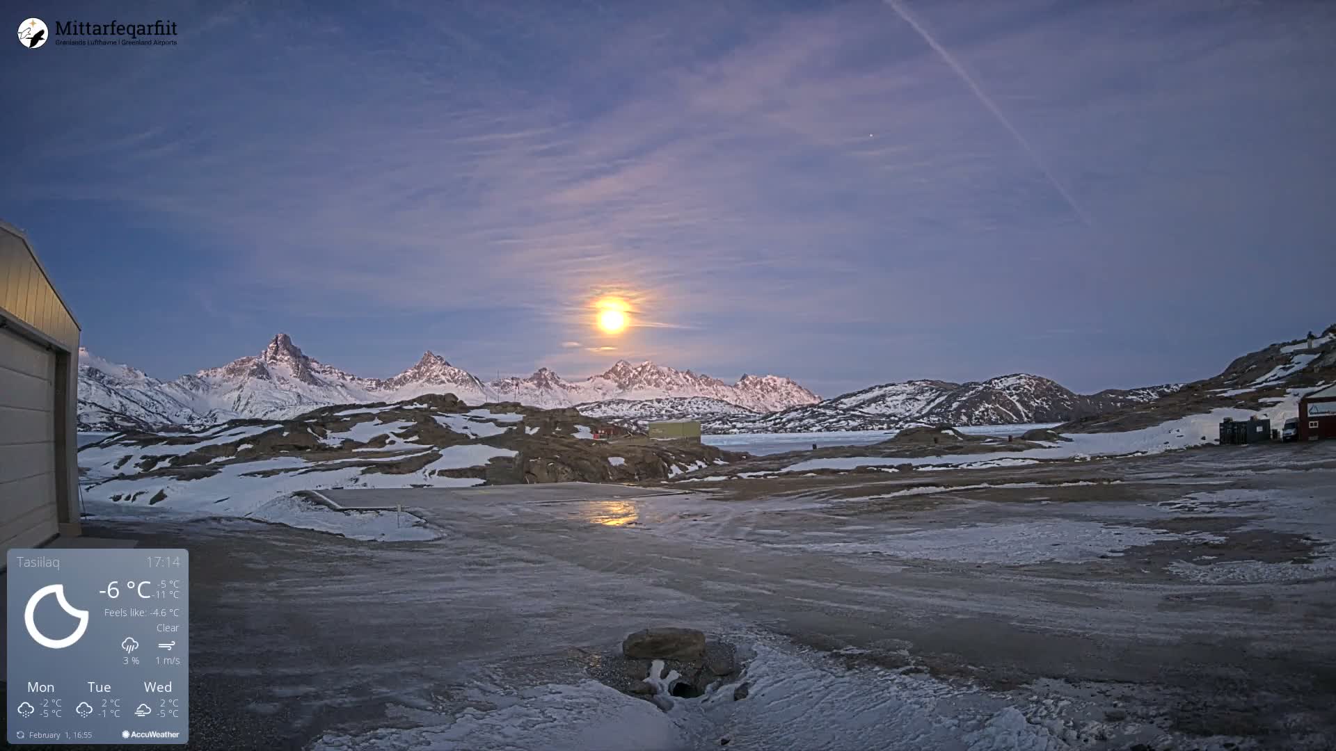Tasiilaq Heliport Live Cam AGM / BGAM - Tasiilaq, Sermersooq, Greenland, Denmark
