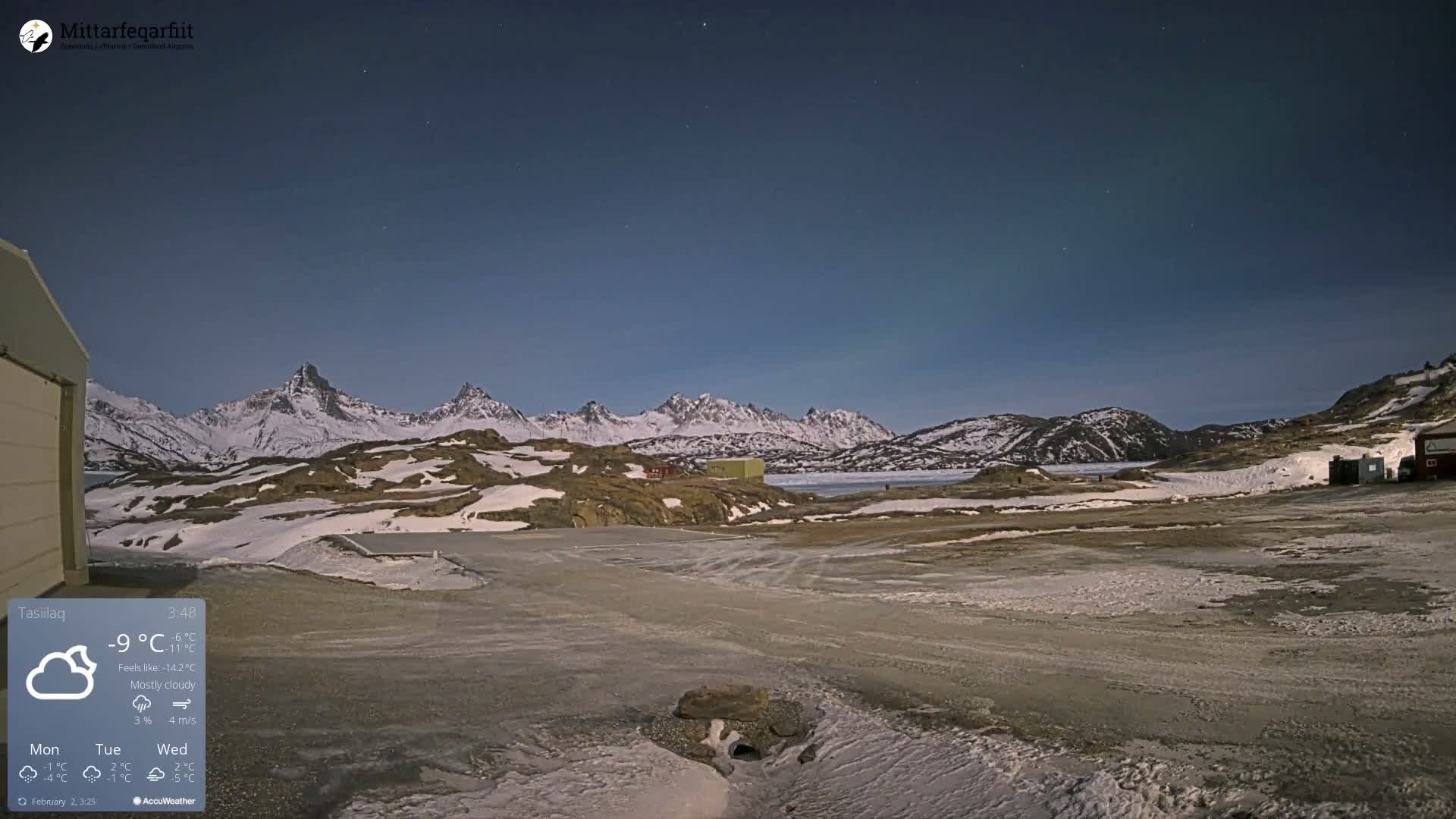 Tasiilaq Heliport Live Cam AGM / BGAM - Tasiilaq, Sermersooq, Greenland, Denmark
